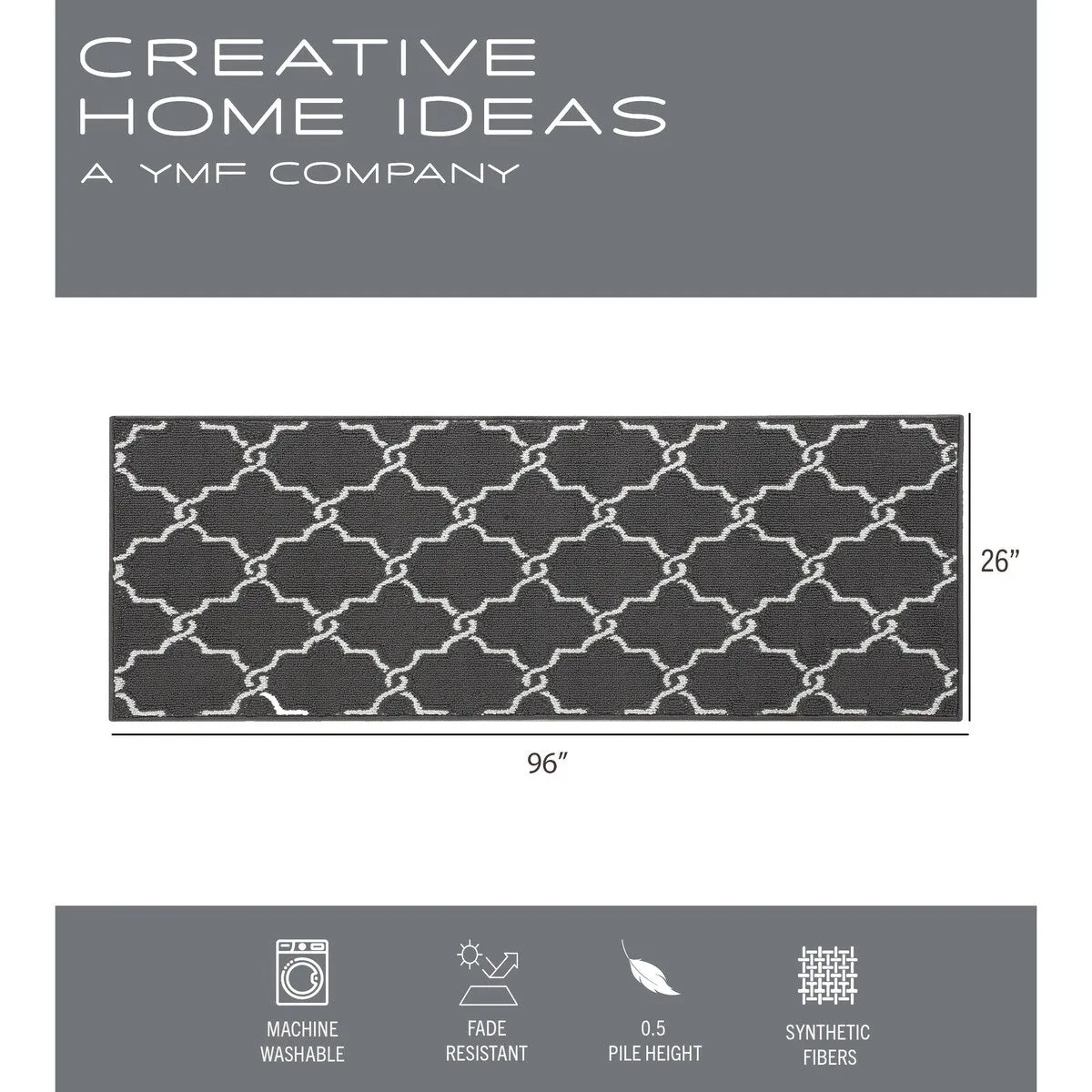 Jean Pierre Tufted Runner Yohan Trellis Rug | Modern Home Dcor Slip-resistant Accent Carpet for Entryway and Hallway