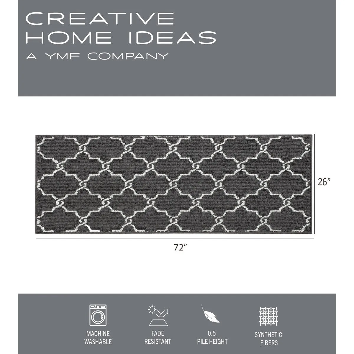 Jean Pierre Tufted Runner Yohan Trellis Rug | Modern Home Dcor Slip-resistant Accent Carpet for Entryway and Hallway