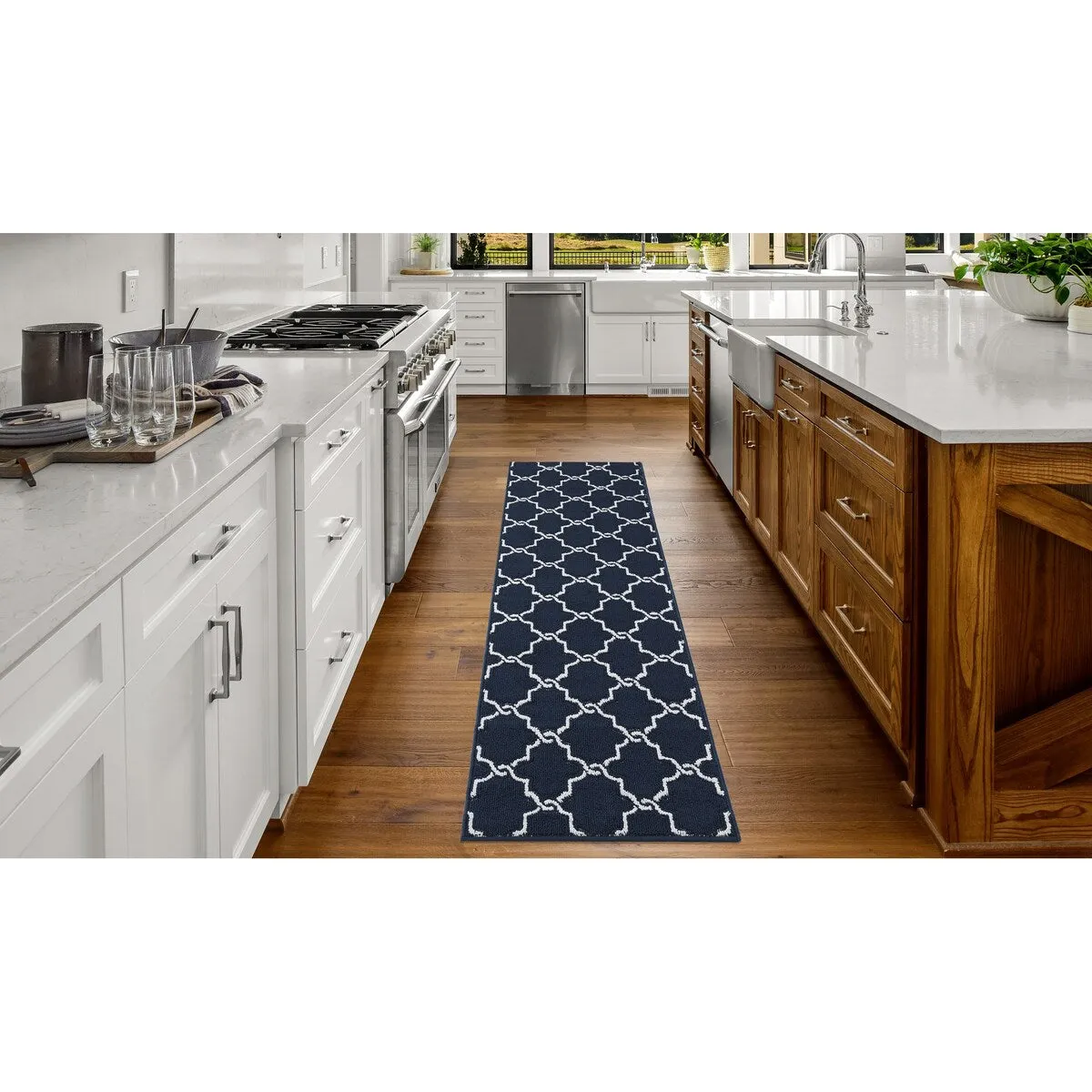 Jean Pierre Tufted Runner Yohan Trellis Rug | Modern Home Dcor Slip-resistant Accent Carpet for Entryway and Hallway