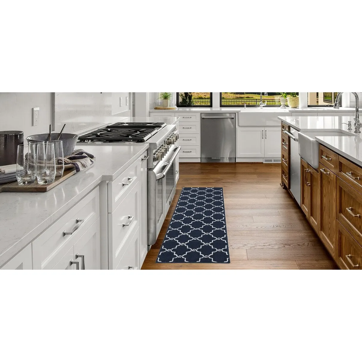 Jean Pierre Tufted Runner Yohan Trellis Rug | Modern Home Dcor Slip-resistant Accent Carpet for Entryway and Hallway