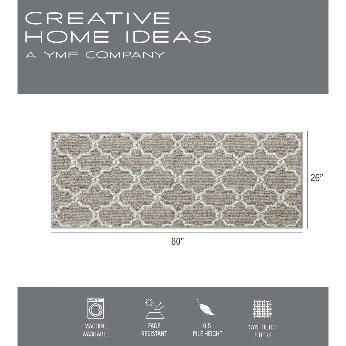 Jean Pierre Tufted Runner Yohan Trellis Rug | Modern Home Dcor Slip-resistant Accent Carpet for Entryway and Hallway
