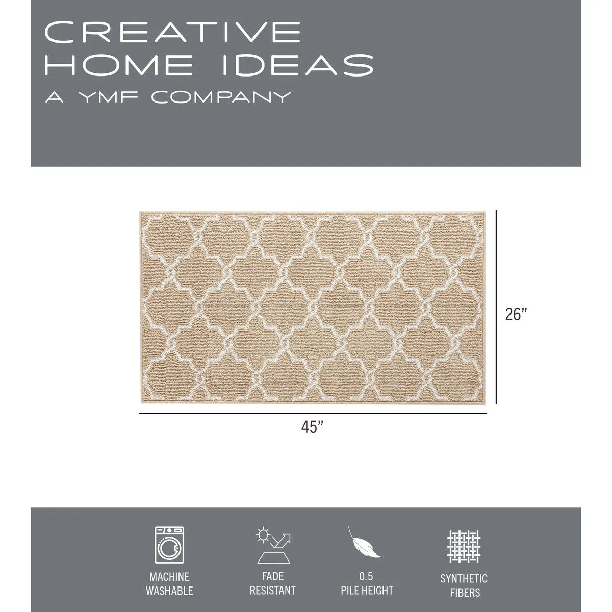 Jean Pierre Tufted Runner Yohan Trellis Rug | Modern Home Dcor Slip-resistant Accent Carpet for Entryway and Hallway