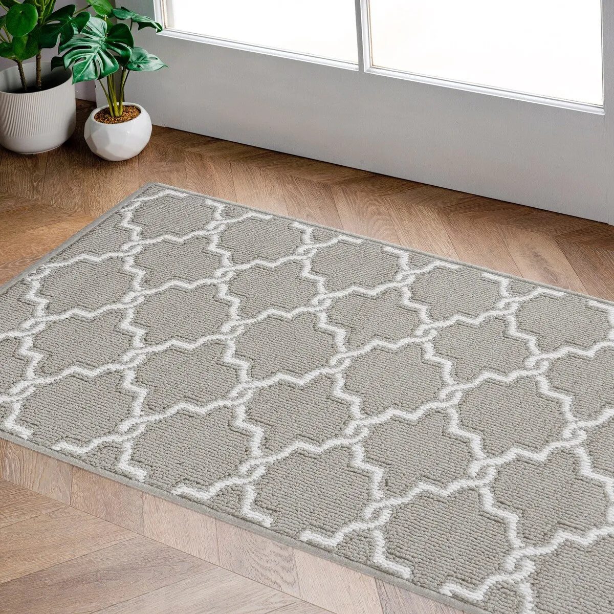 Jean Pierre Tufted Runner Yohan Trellis Rug | Modern Home Dcor Slip-resistant Accent Carpet for Entryway and Hallway