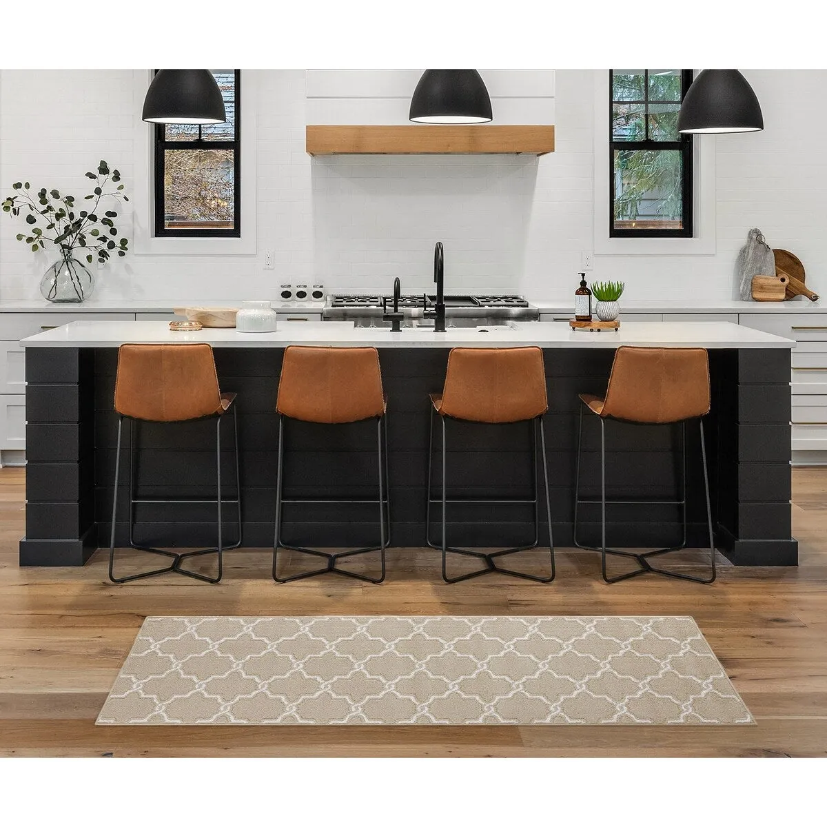Jean Pierre Tufted Runner Yohan Trellis Rug | Modern Home Dcor Slip-resistant Accent Carpet for Entryway and Hallway