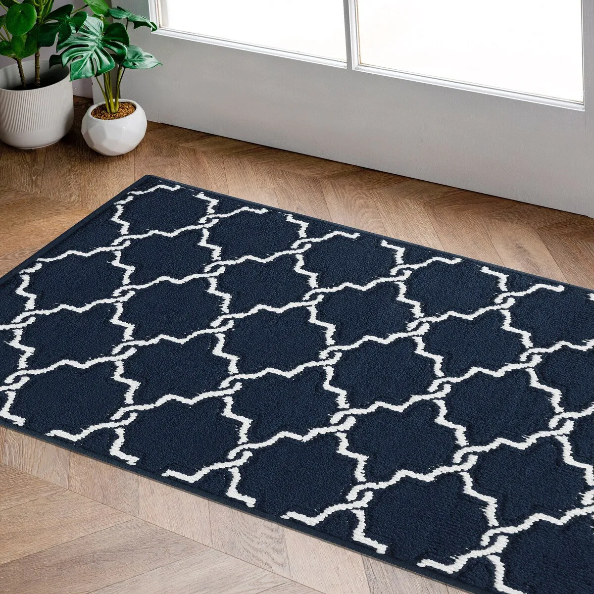 Jean Pierre Tufted Runner Yohan Trellis Rug | Modern Home Dcor Slip-resistant Accent Carpet for Entryway and Hallway