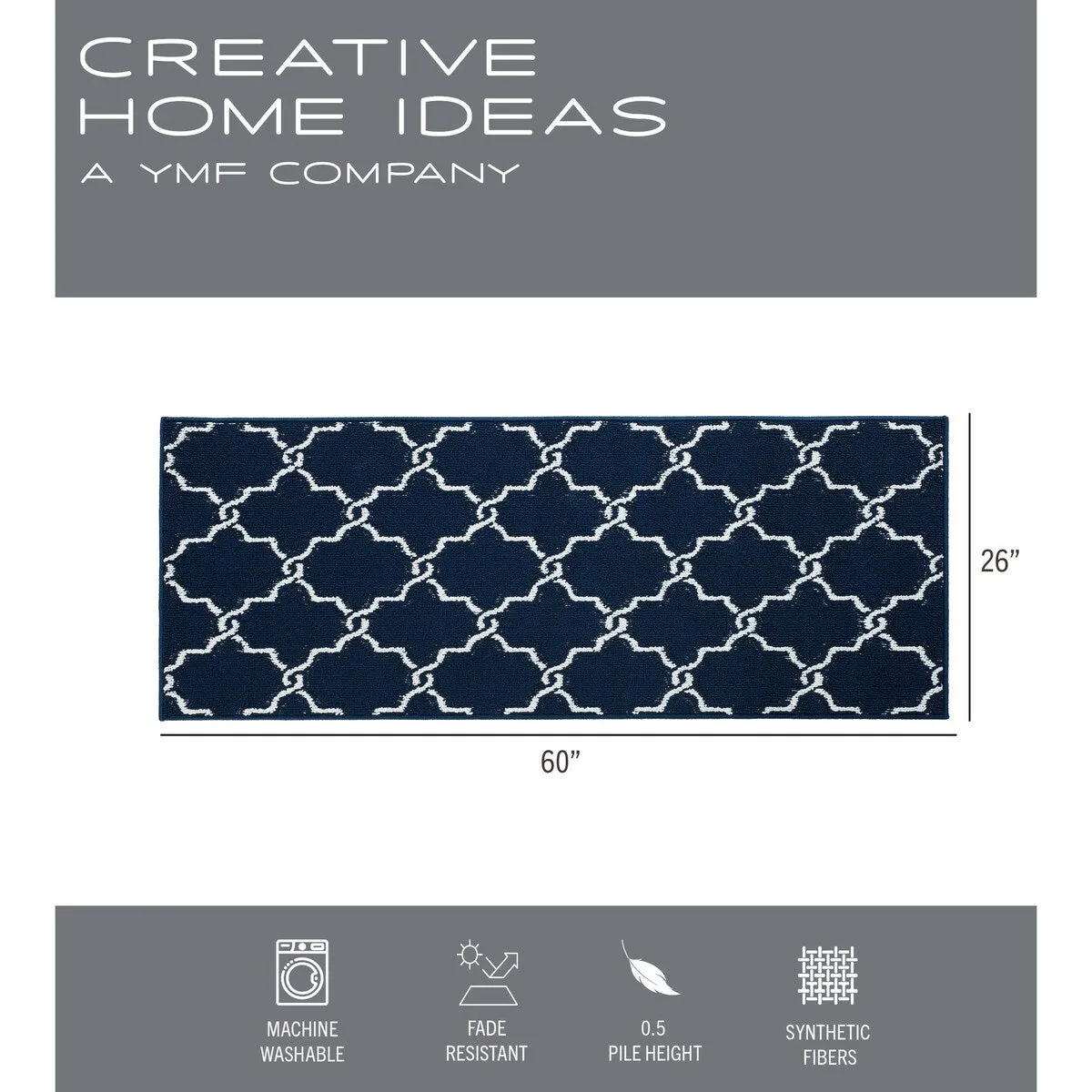 Jean Pierre Tufted Runner Yohan Trellis Rug | Modern Home Dcor Slip-resistant Accent Carpet for Entryway and Hallway