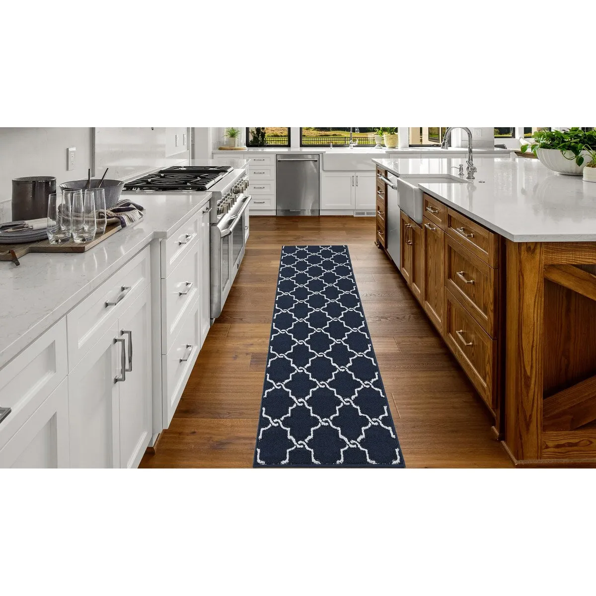 Jean Pierre Tufted Runner Yohan Trellis Rug | Modern Home Dcor Slip-resistant Accent Carpet for Entryway and Hallway