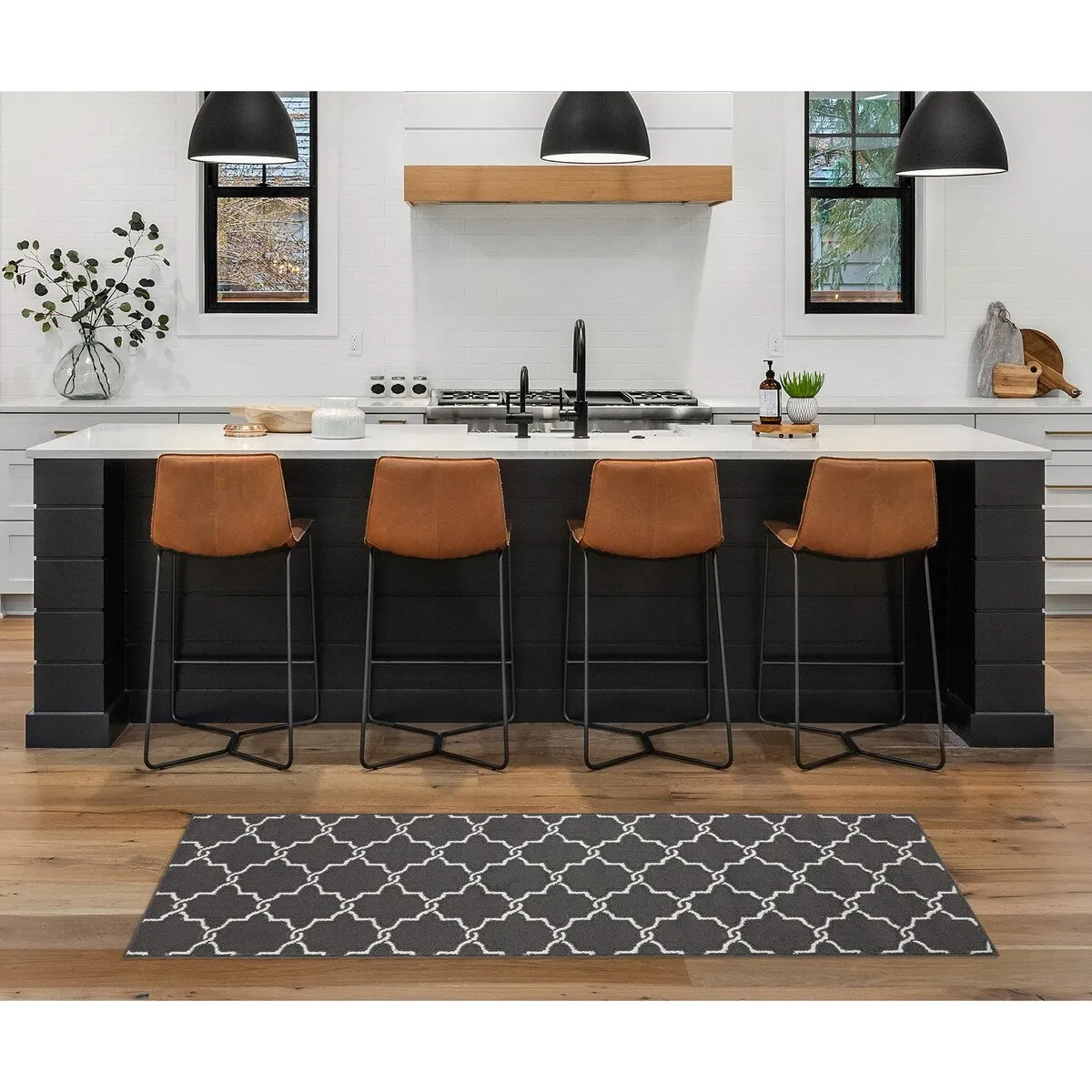 Jean Pierre Tufted Runner Yohan Trellis Rug | Modern Home Dcor Slip-resistant Accent Carpet for Entryway and Hallway