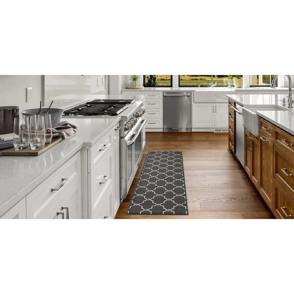 Jean Pierre Tufted Runner Yohan Trellis Rug | Modern Home Dcor Slip-resistant Accent Carpet for Entryway and Hallway