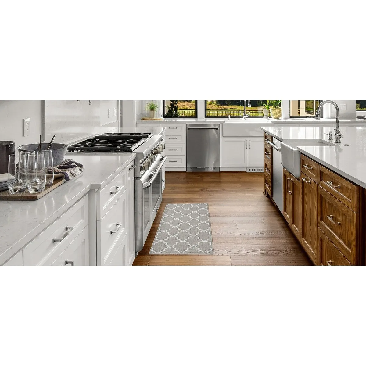 Jean Pierre Tufted Runner Yohan Trellis Rug | Modern Home Dcor Slip-resistant Accent Carpet for Entryway and Hallway