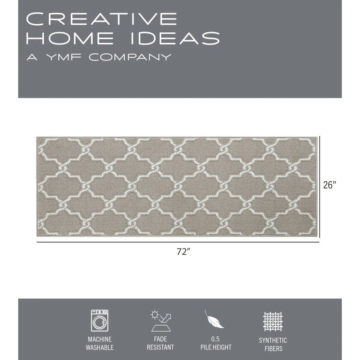 Jean Pierre Tufted Runner Yohan Trellis Rug | Modern Home Dcor Slip-resistant Accent Carpet for Entryway and Hallway