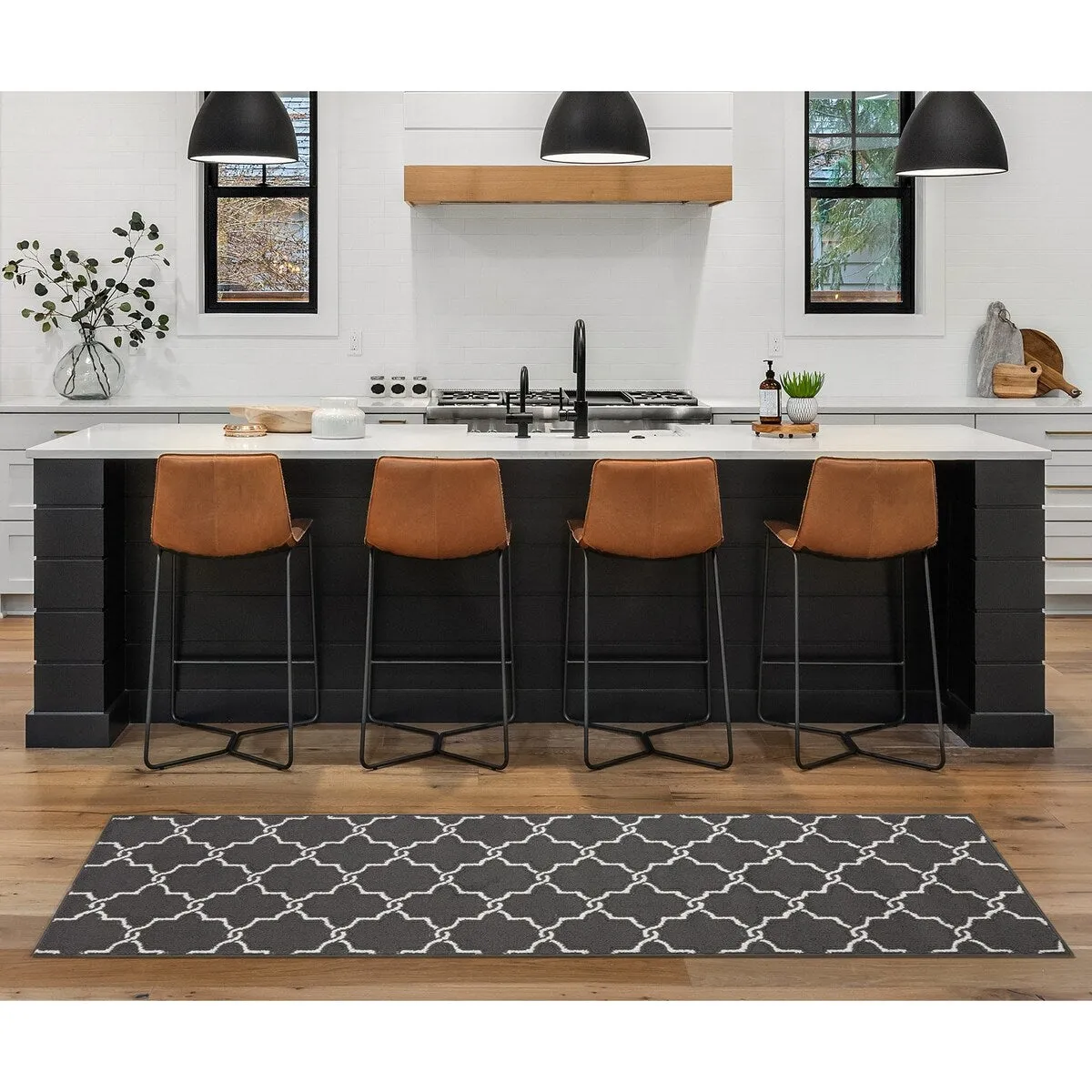 Jean Pierre Tufted Runner Yohan Trellis Rug | Modern Home Dcor Slip-resistant Accent Carpet for Entryway and Hallway