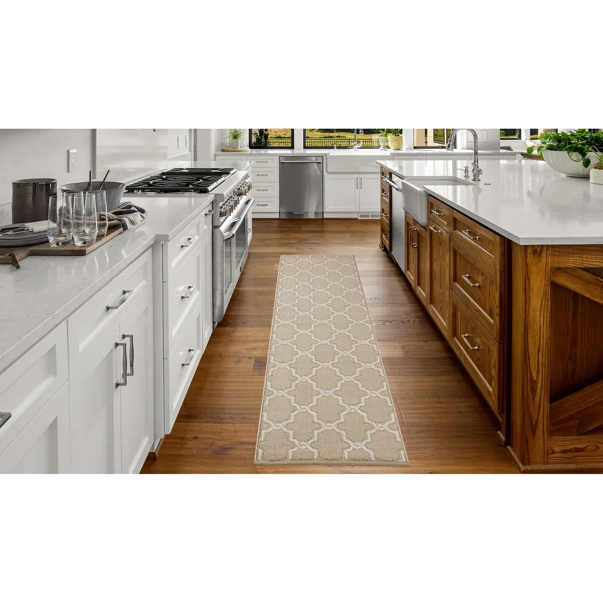 Jean Pierre Tufted Runner Yohan Trellis Rug | Modern Home Dcor Slip-resistant Accent Carpet for Entryway and Hallway