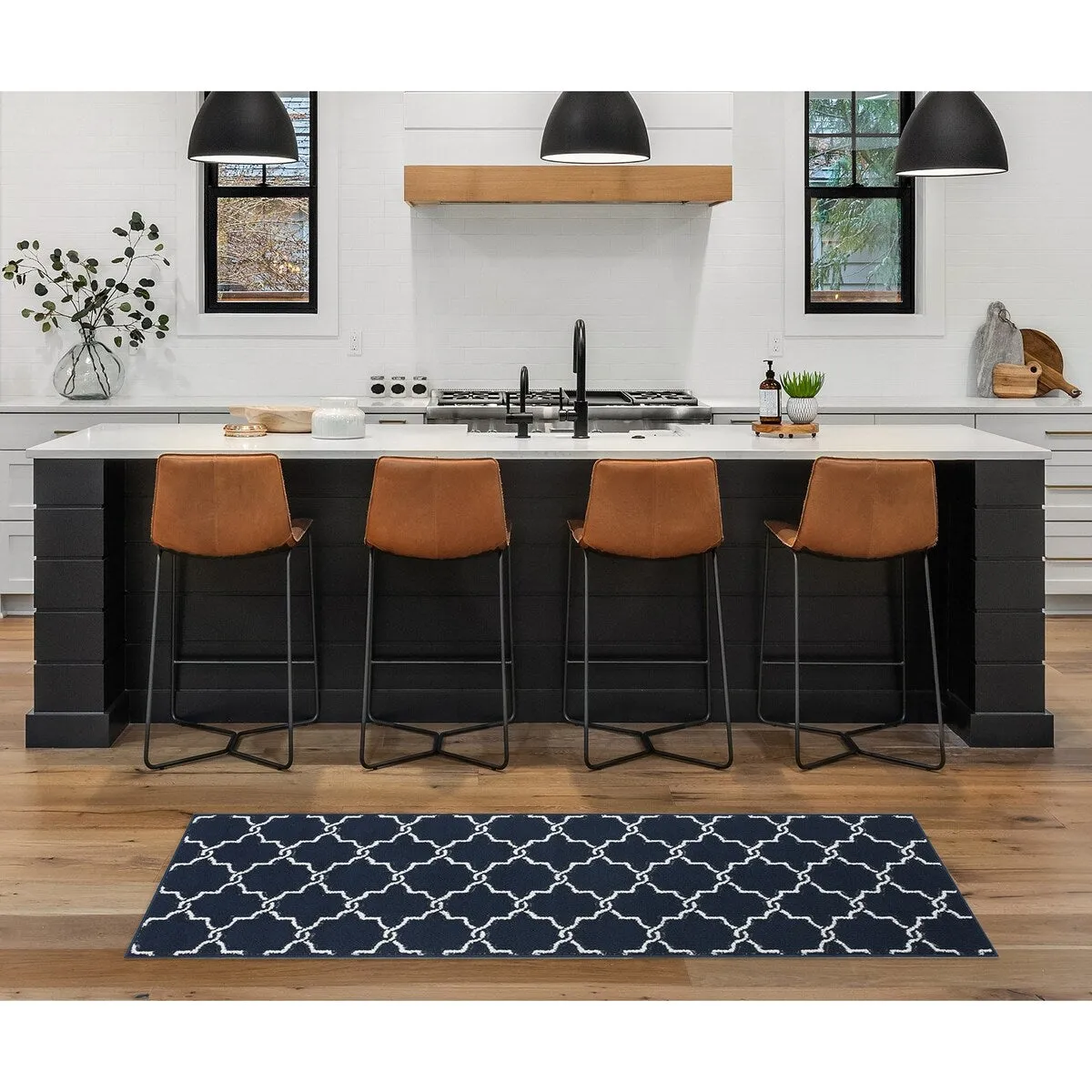Jean Pierre Tufted Runner Yohan Trellis Rug | Modern Home Dcor Slip-resistant Accent Carpet for Entryway and Hallway