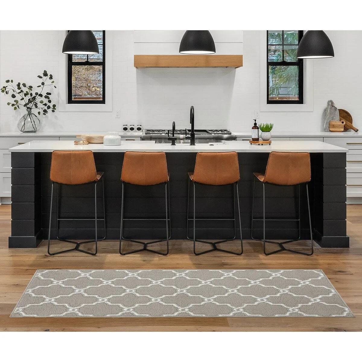 Jean Pierre Tufted Runner Yohan Trellis Rug | Modern Home Dcor Slip-resistant Accent Carpet for Entryway and Hallway
