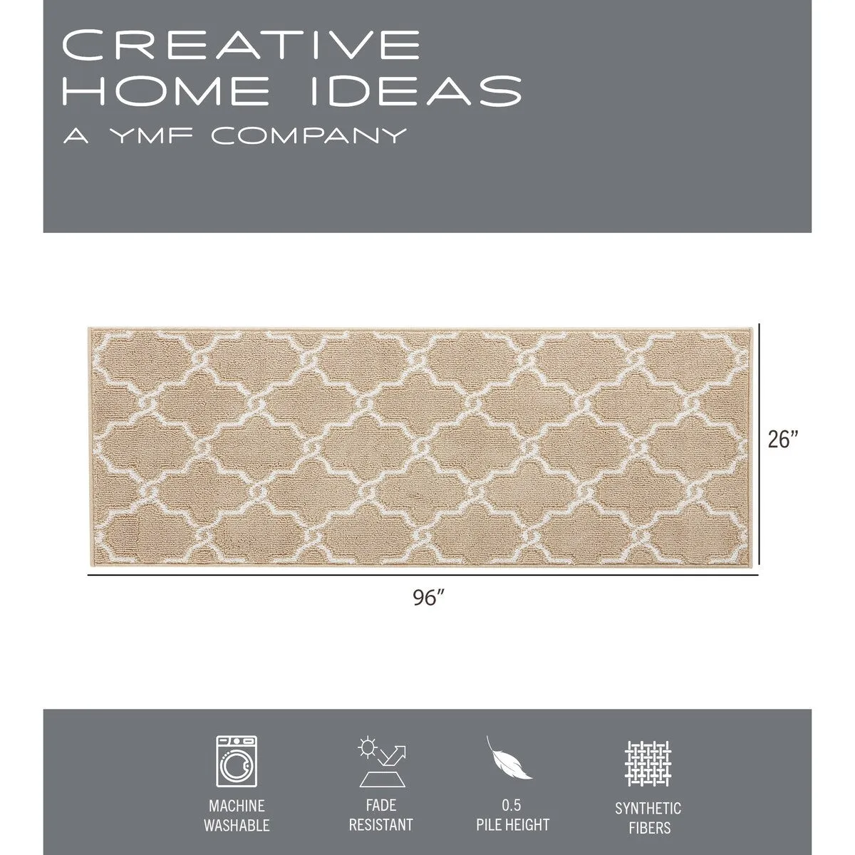 Jean Pierre Tufted Runner Yohan Trellis Rug | Modern Home Dcor Slip-resistant Accent Carpet for Entryway and Hallway