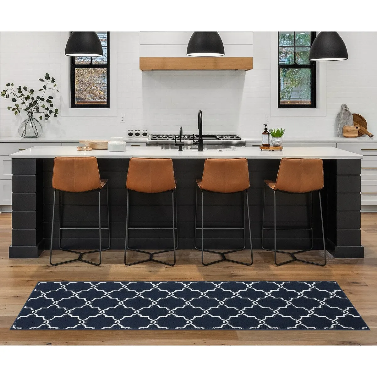 Jean Pierre Tufted Runner Yohan Trellis Rug | Modern Home Dcor Slip-resistant Accent Carpet for Entryway and Hallway
