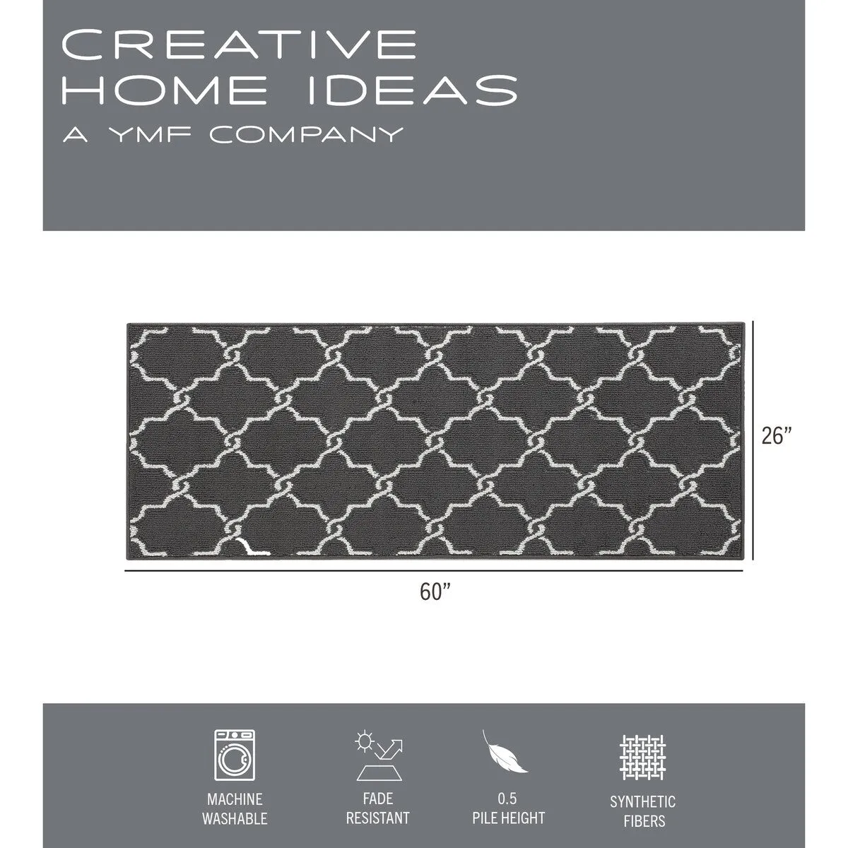 Jean Pierre Tufted Runner Yohan Trellis Rug | Modern Home Dcor Slip-resistant Accent Carpet for Entryway and Hallway