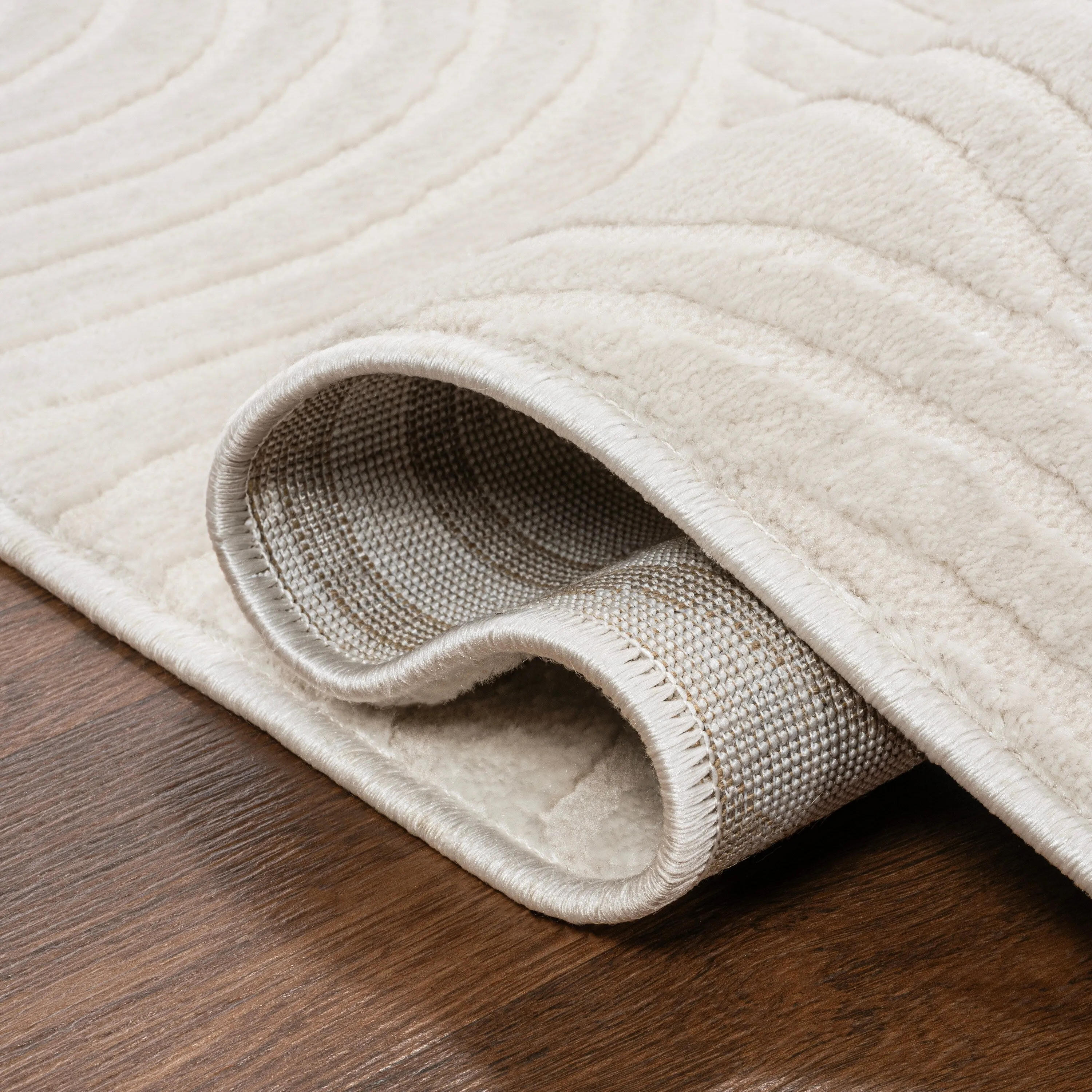 JONATHAN Y Aelius MidCentury Art Deco Striped Arches Two-Tone High-Low Area Rug