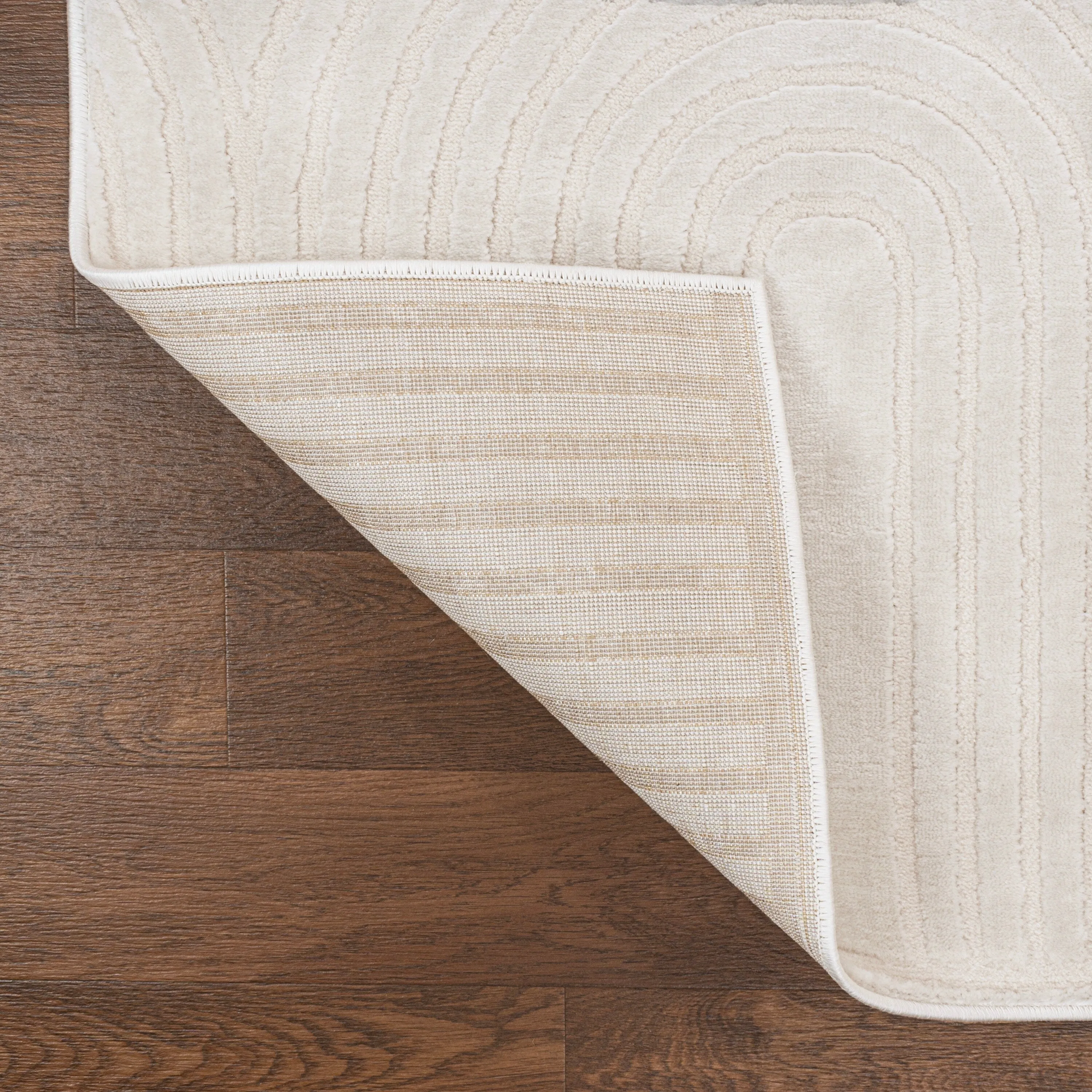 JONATHAN Y Aelius MidCentury Art Deco Striped Arches Two-Tone High-Low Area Rug