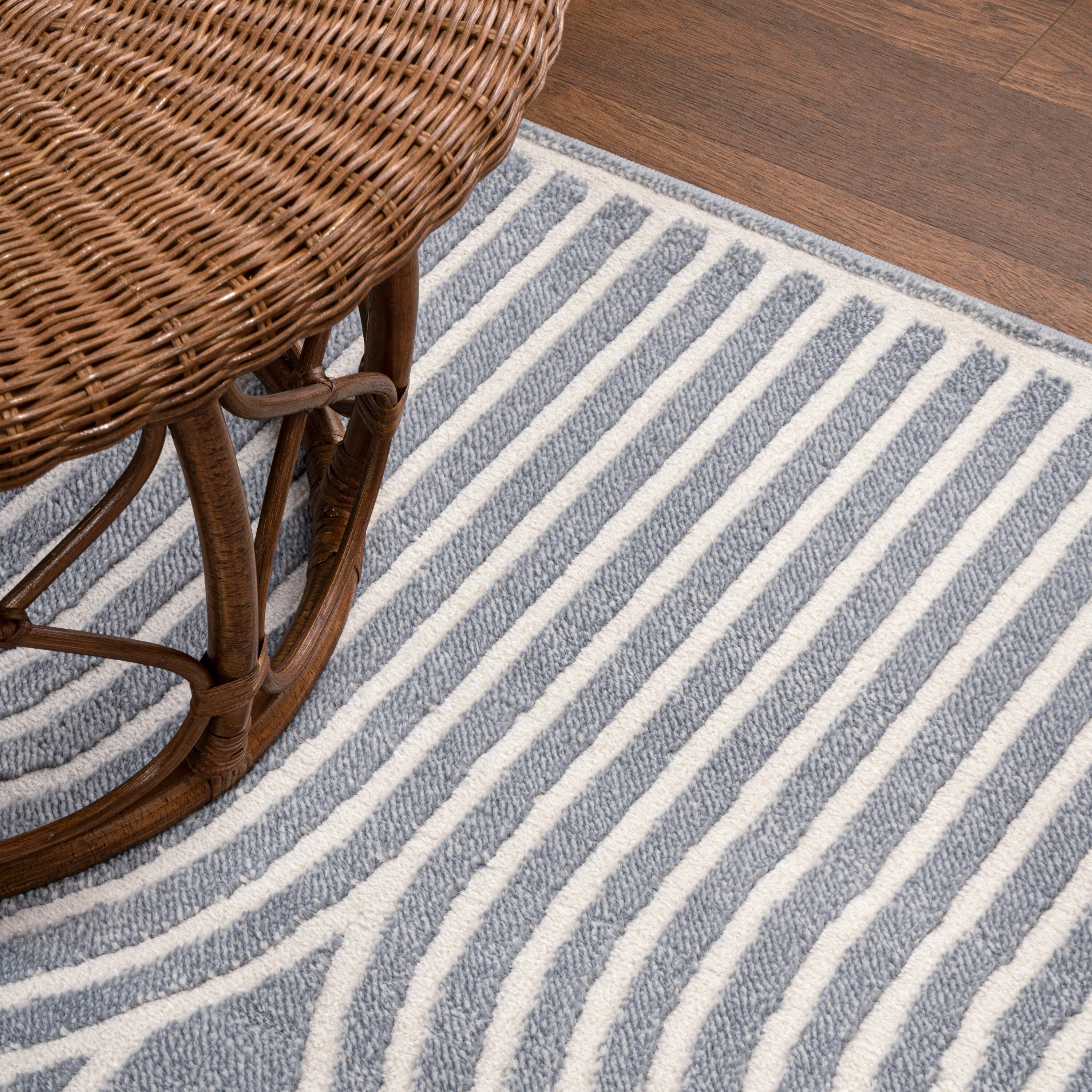JONATHAN Y Aelius MidCentury Art Deco Striped Arches Two-Tone High-Low Area Rug