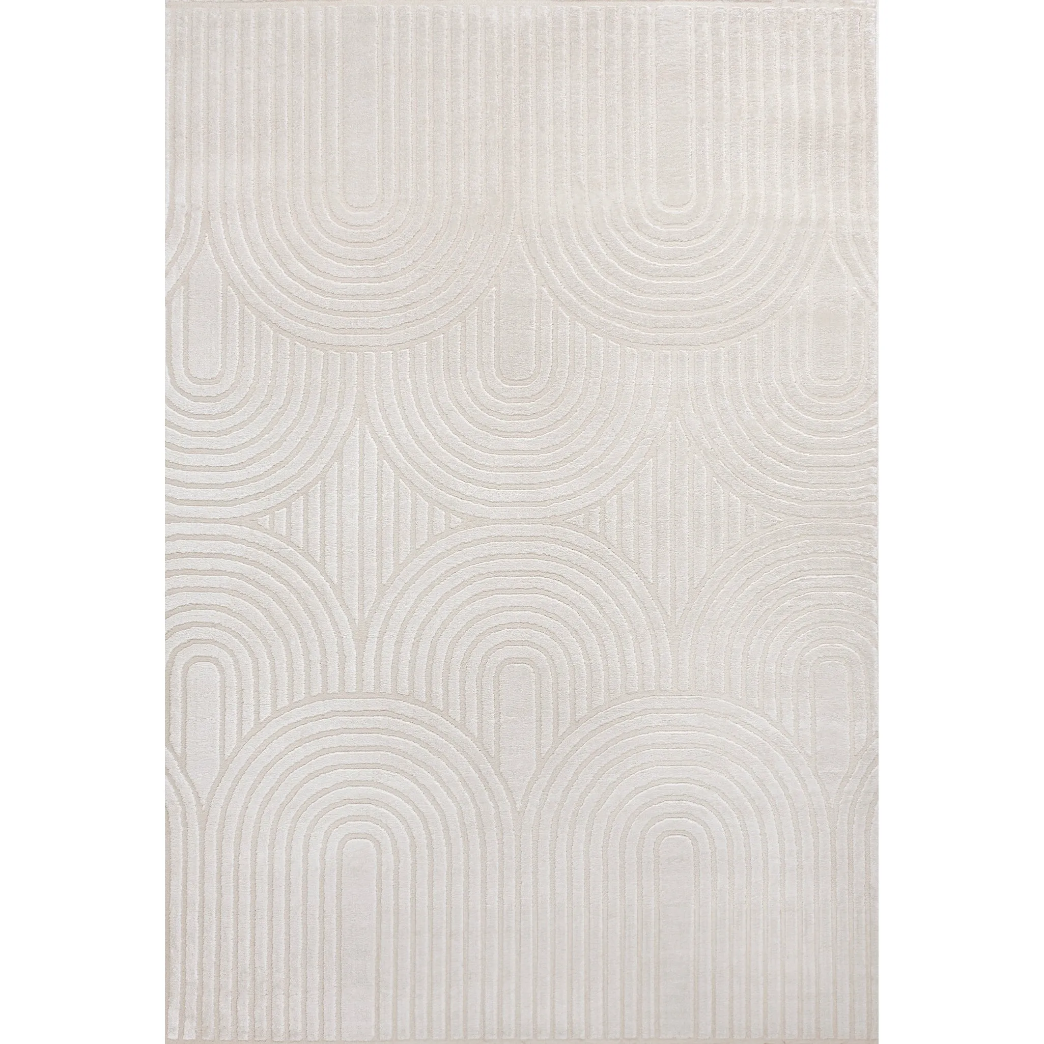 JONATHAN Y Aelius MidCentury Art Deco Striped Arches Two-Tone High-Low Area Rug