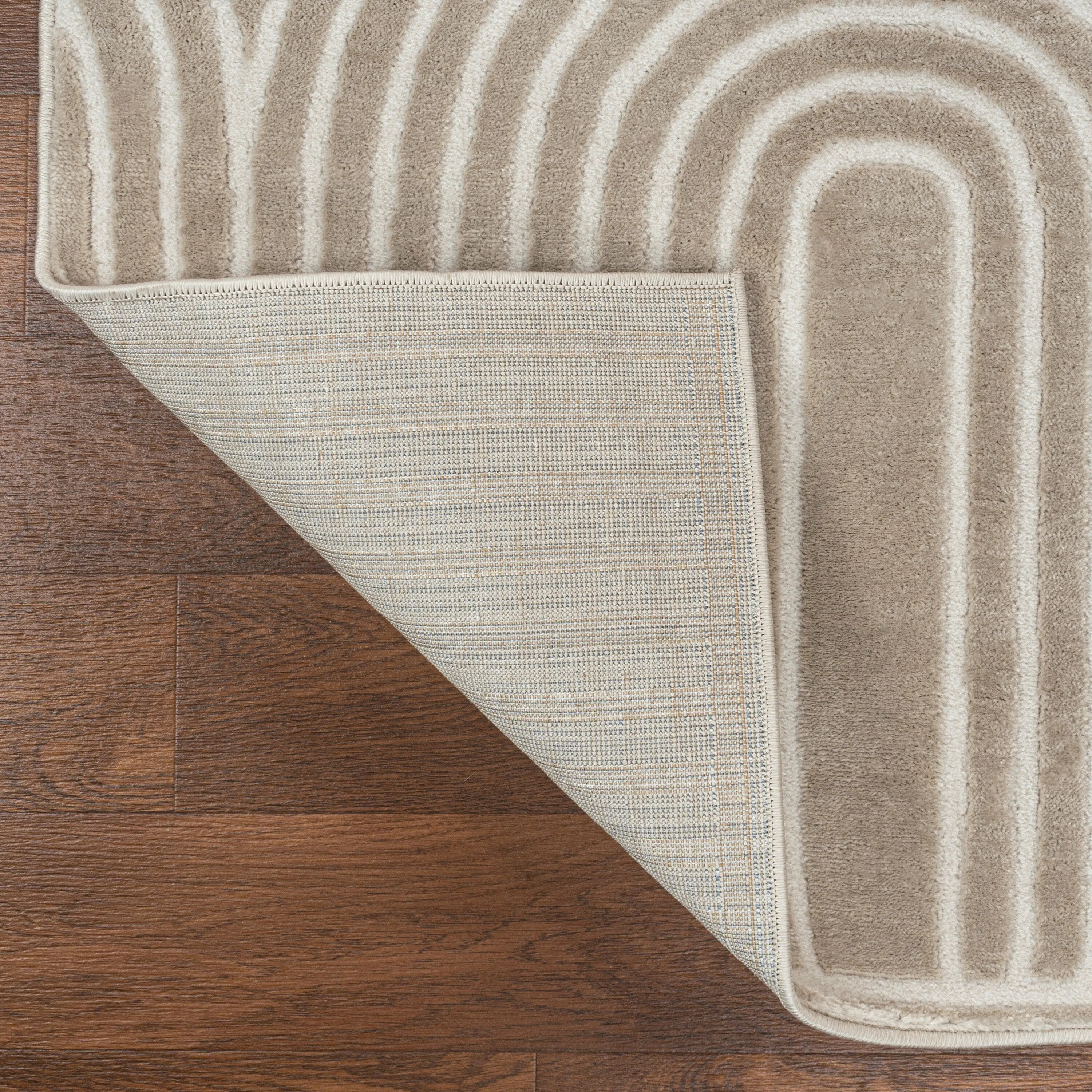 JONATHAN Y Aelius MidCentury Art Deco Striped Arches Two-Tone High-Low Area Rug