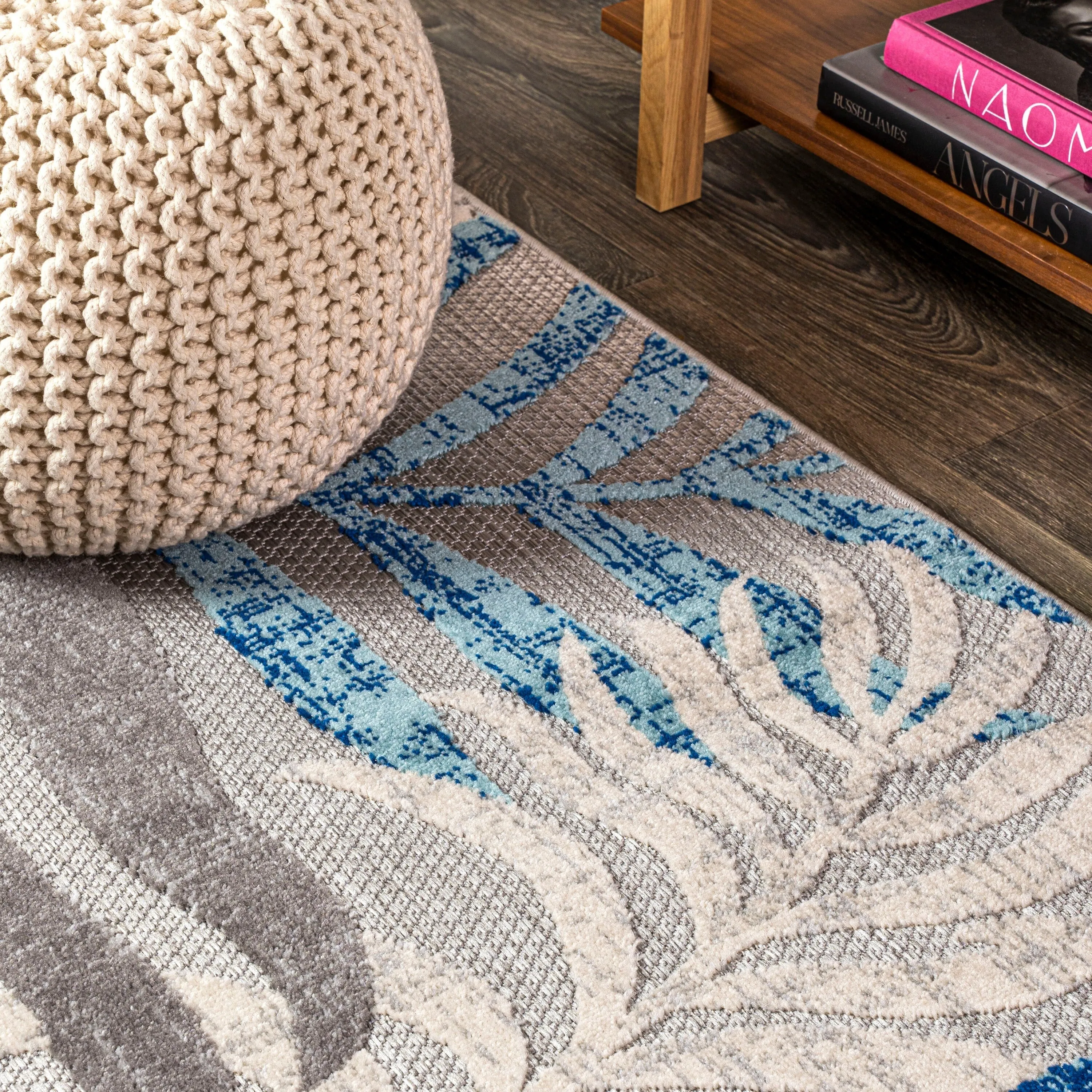 JONATHAN Y Aydin Palm Leaves Indoor/Outdoor Area Rug