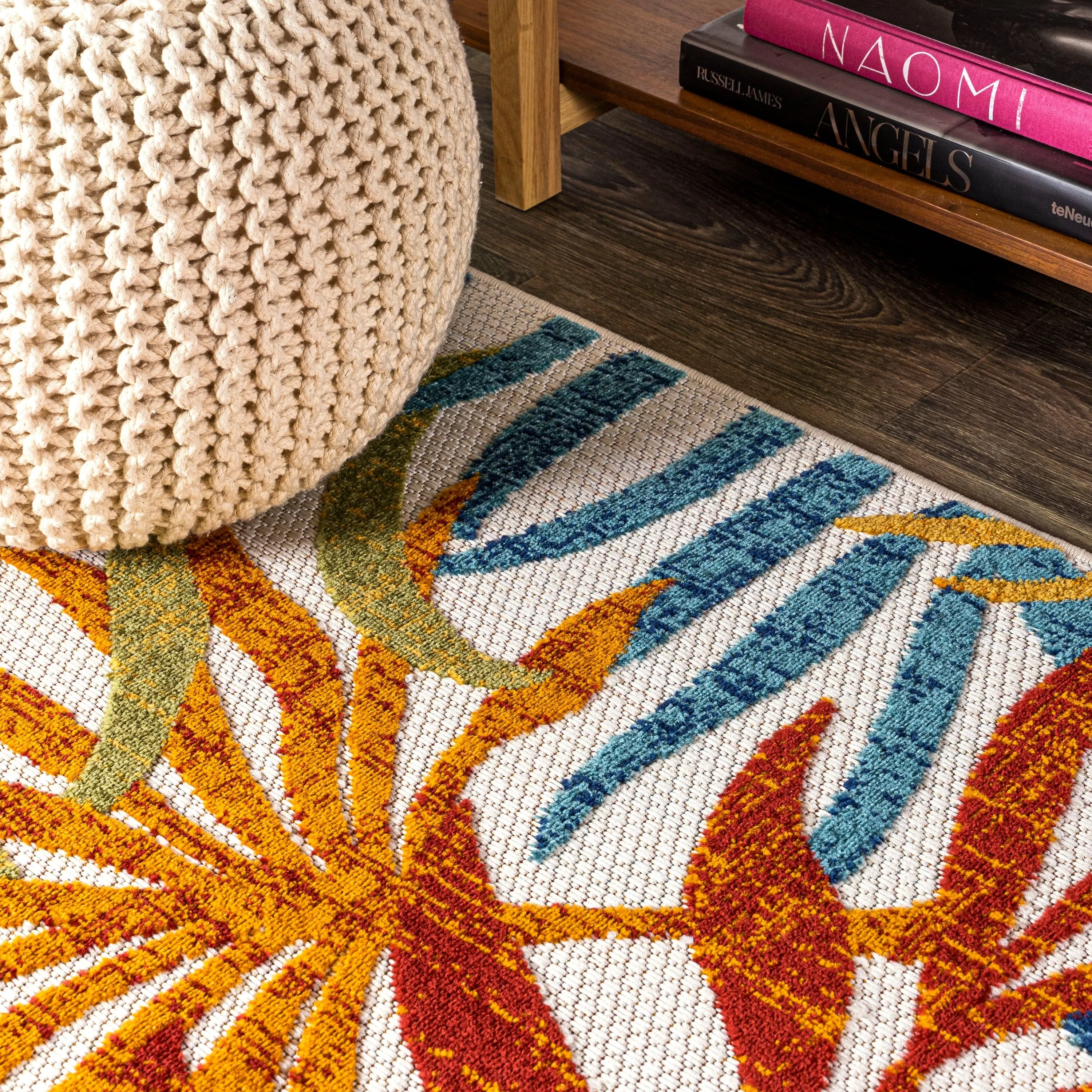 JONATHAN Y Aydin Palm Leaves Indoor/Outdoor Area Rug