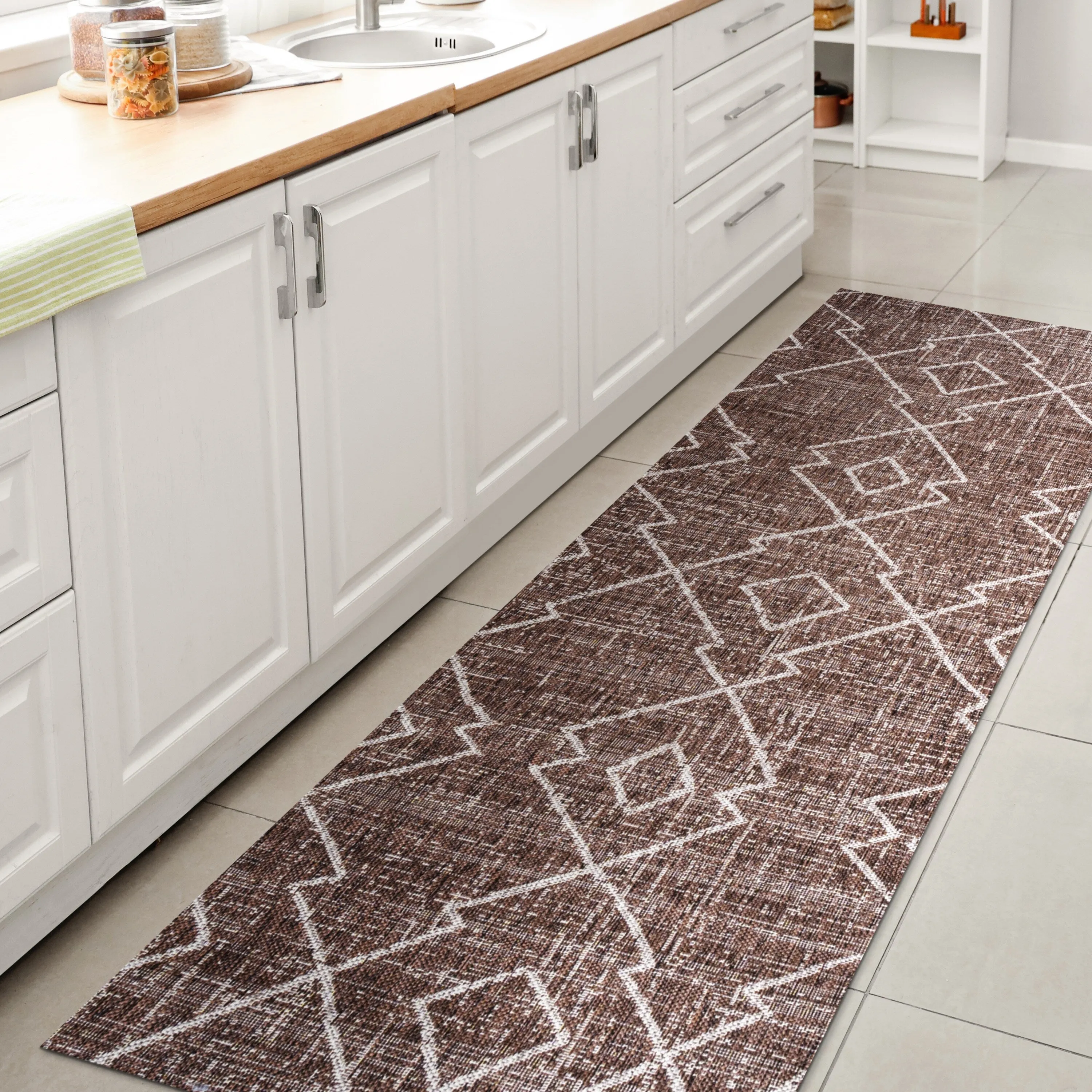 JONATHAN Y Derya Tribal Diamond Trellis Indoor/Outdoor Area Rug