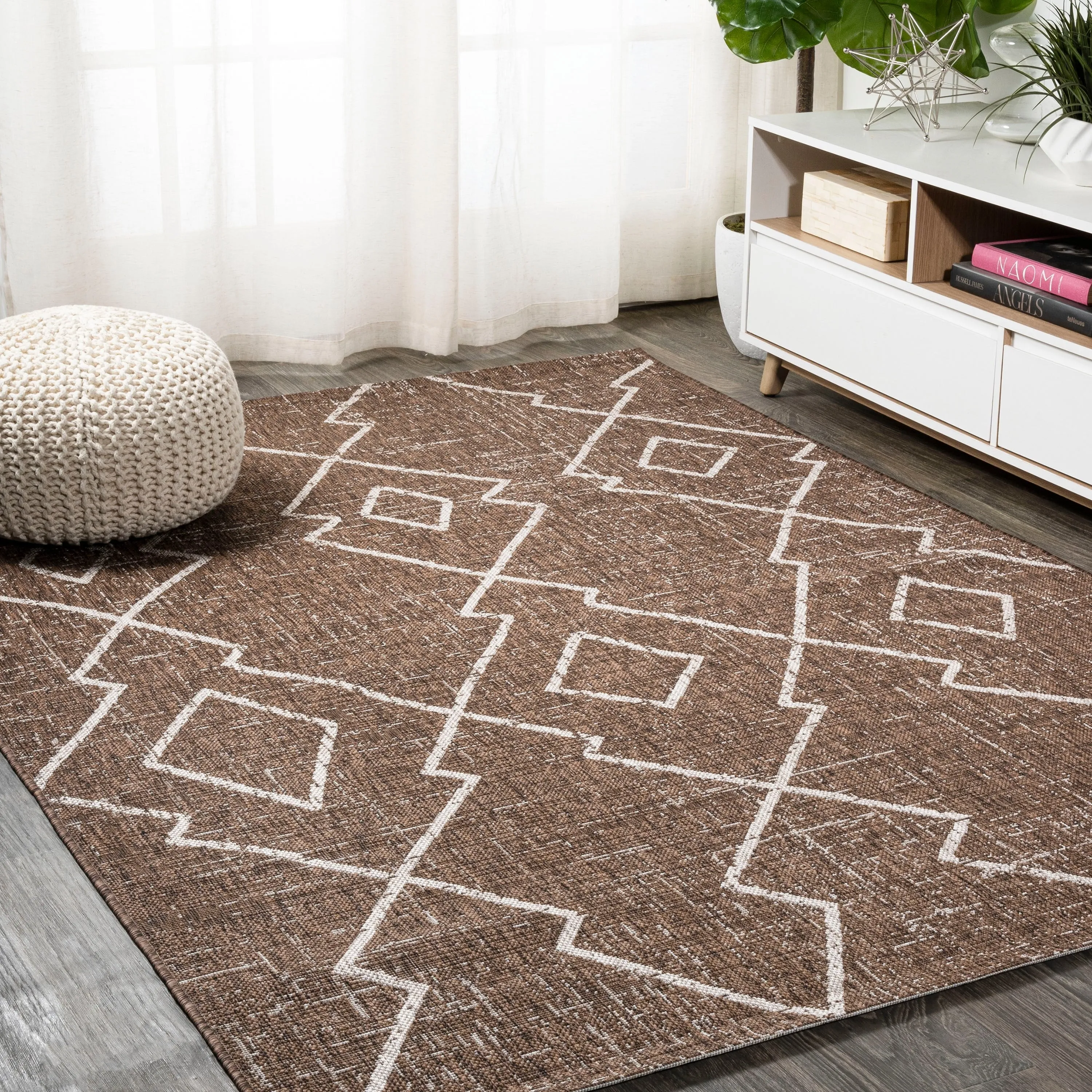 JONATHAN Y Derya Tribal Diamond Trellis Indoor/Outdoor Area Rug