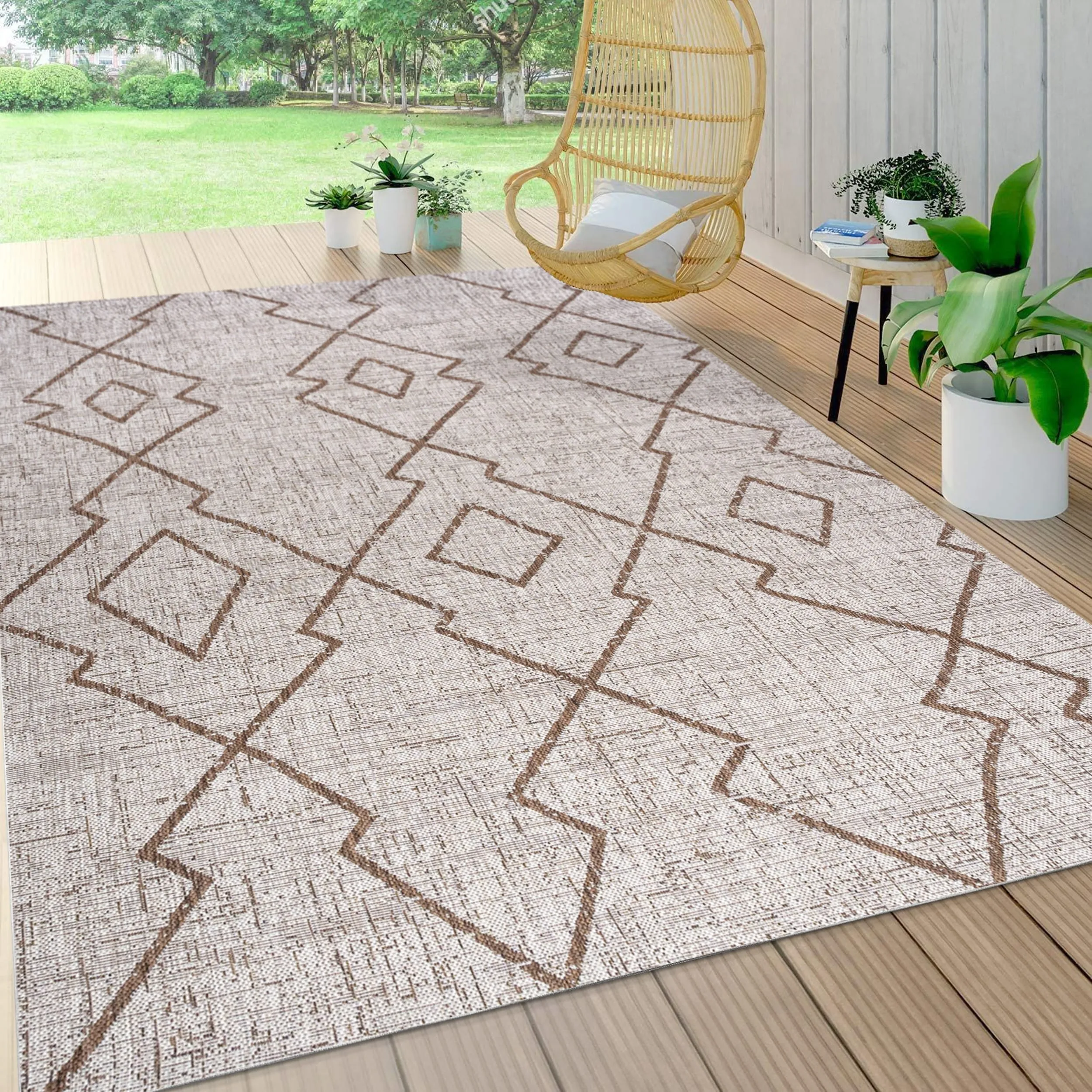 JONATHAN Y Derya Tribal Diamond Trellis Indoor/Outdoor Area Rug