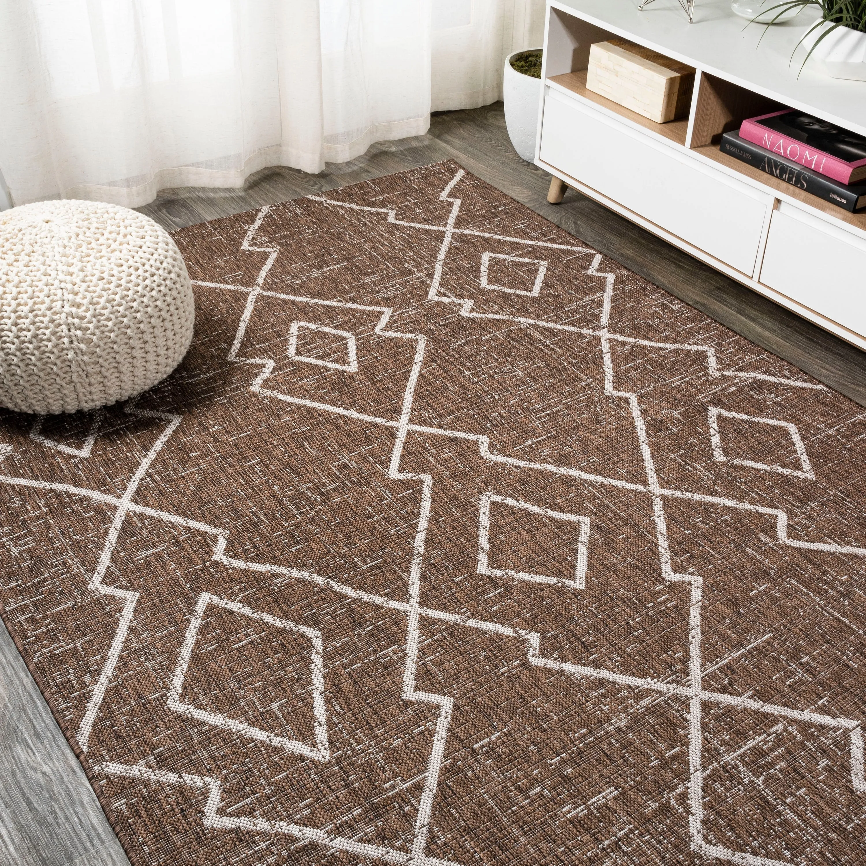 JONATHAN Y Derya Tribal Diamond Trellis Indoor/Outdoor Area Rug