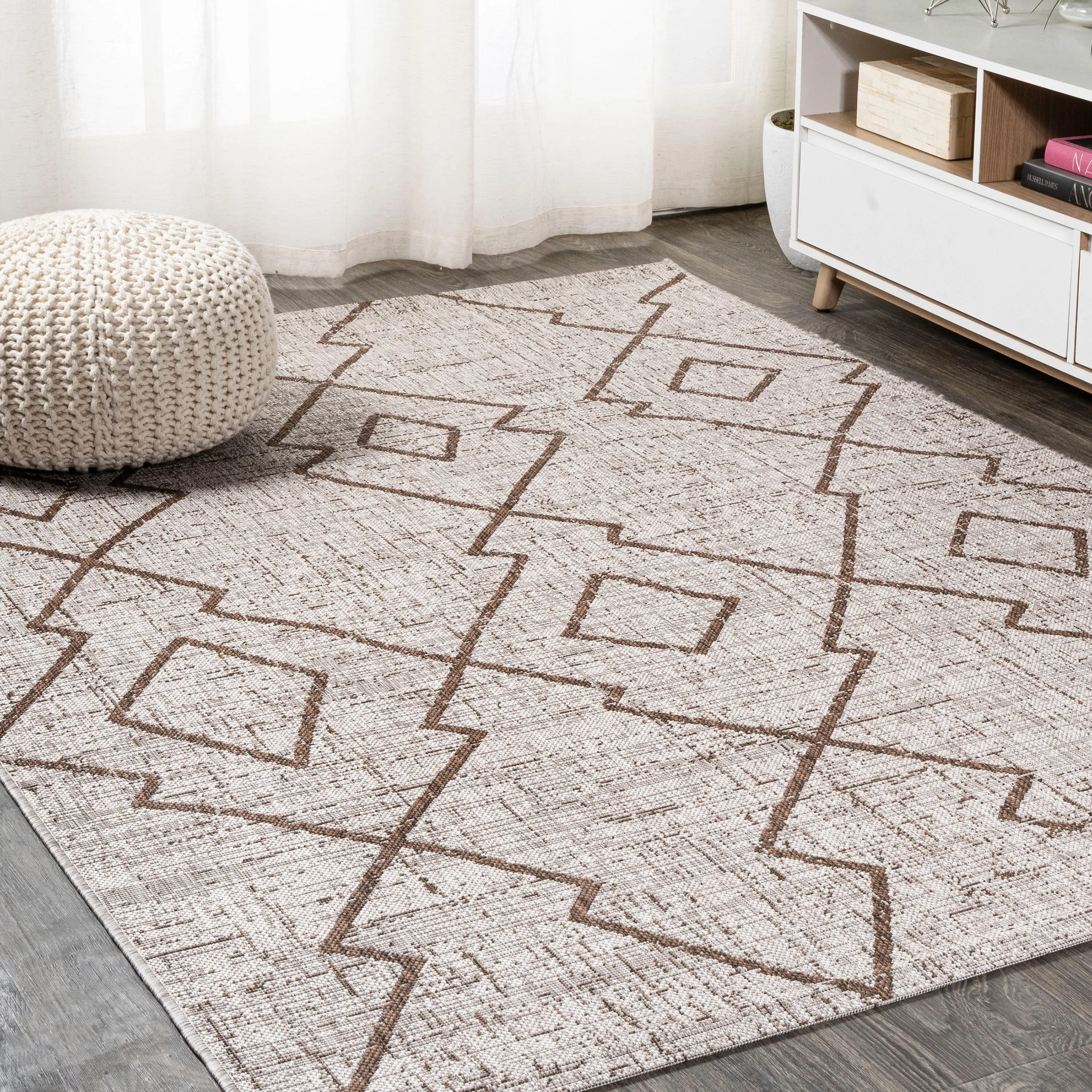 JONATHAN Y Derya Tribal Diamond Trellis Indoor/Outdoor Area Rug