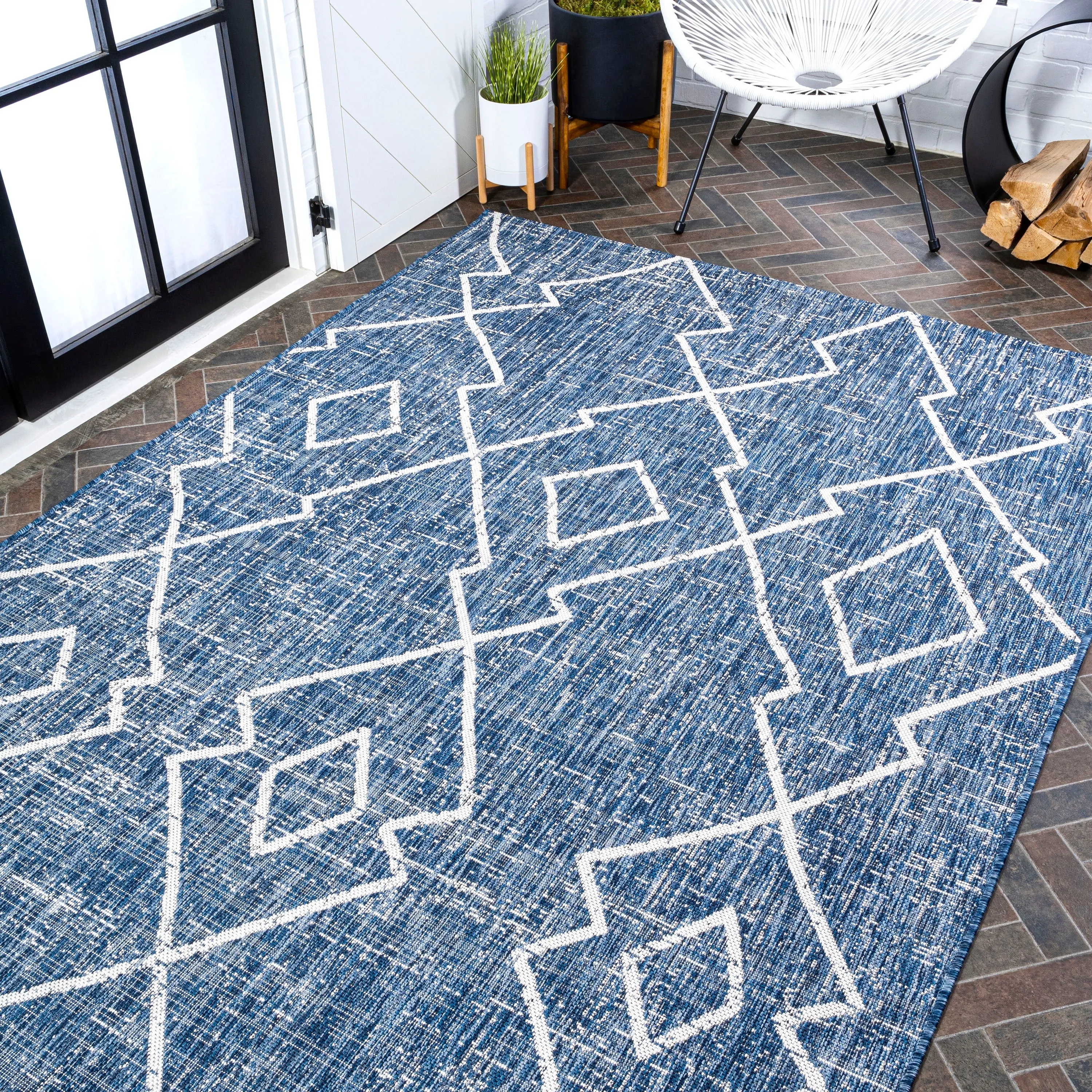 JONATHAN Y Derya Tribal Diamond Trellis Indoor/Outdoor Area Rug