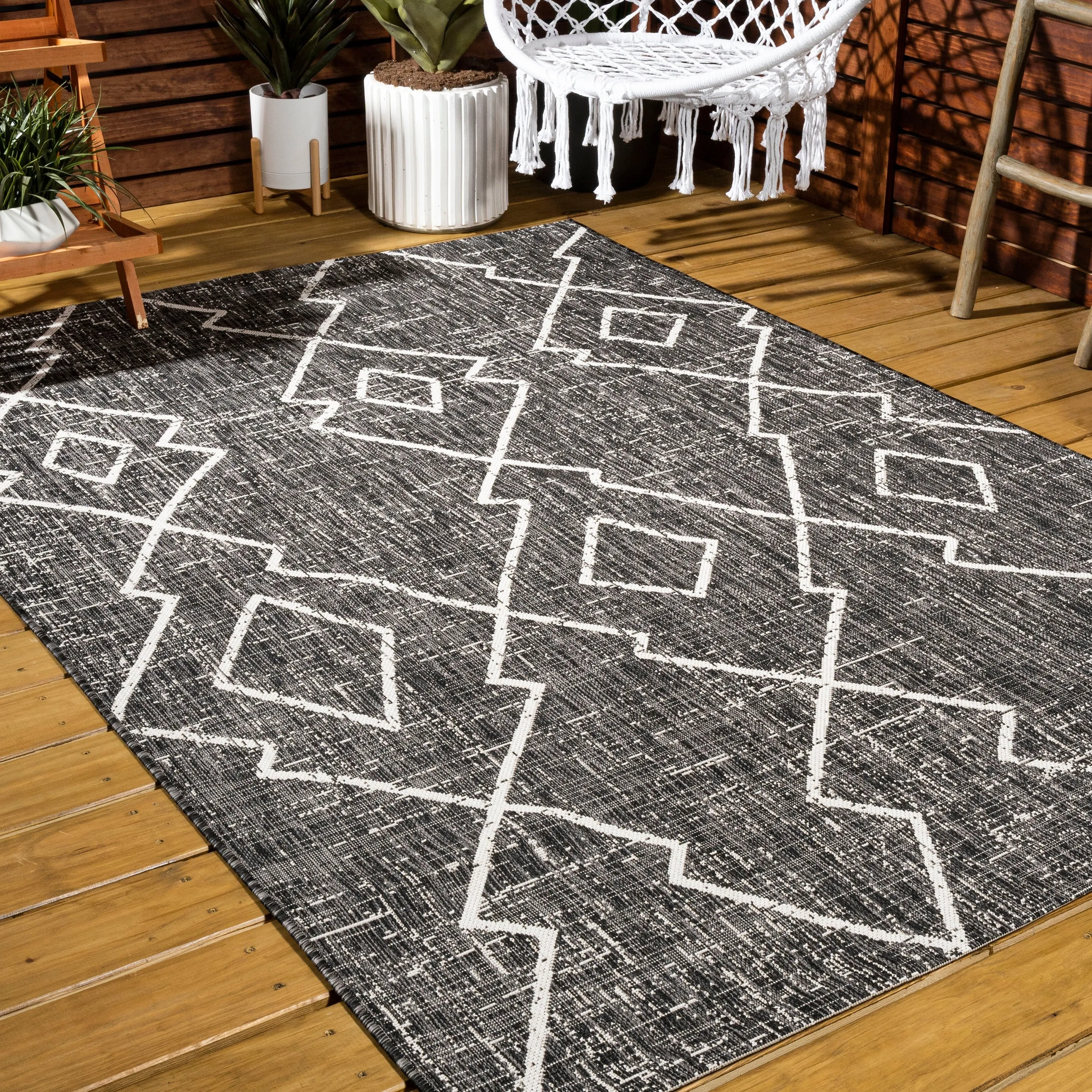 JONATHAN Y Derya Tribal Diamond Trellis Indoor/Outdoor Area Rug
