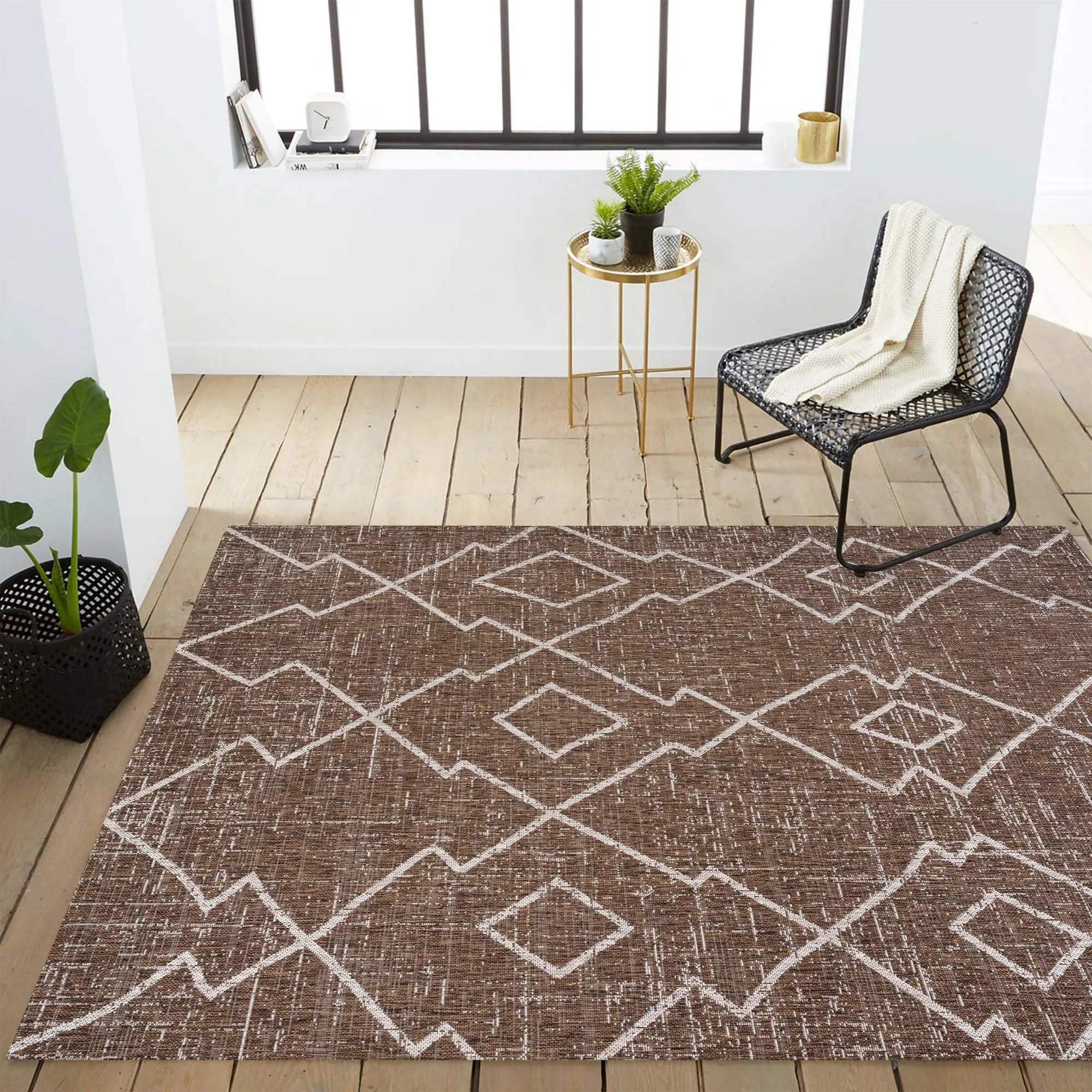 JONATHAN Y Derya Tribal Diamond Trellis Indoor/Outdoor Area Rug