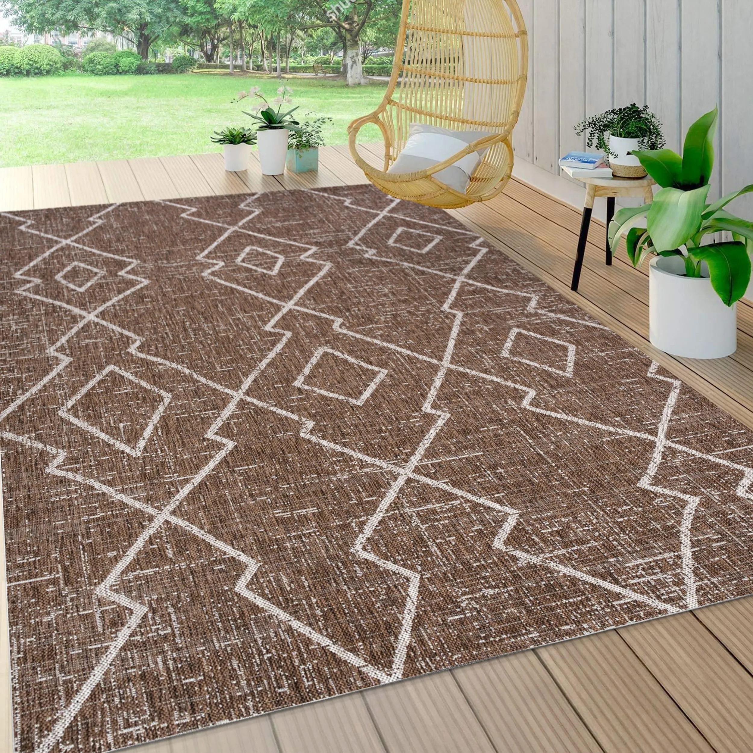 JONATHAN Y Derya Tribal Diamond Trellis Indoor/Outdoor Area Rug
