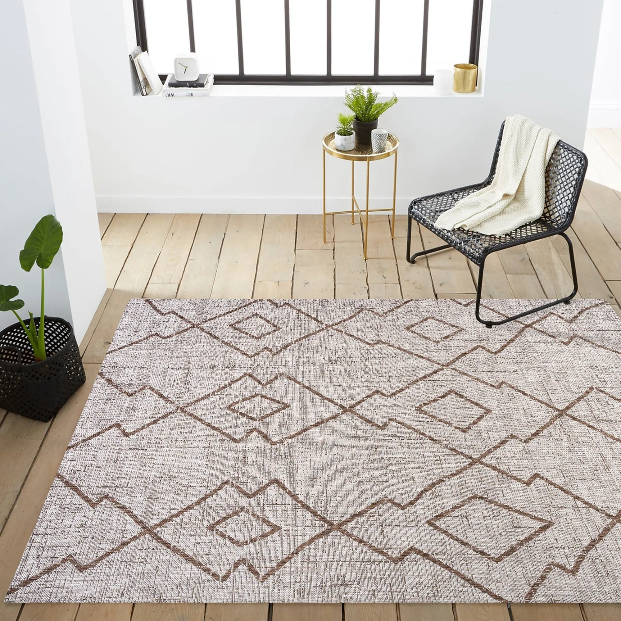 JONATHAN Y Derya Tribal Diamond Trellis Indoor/Outdoor Area Rug