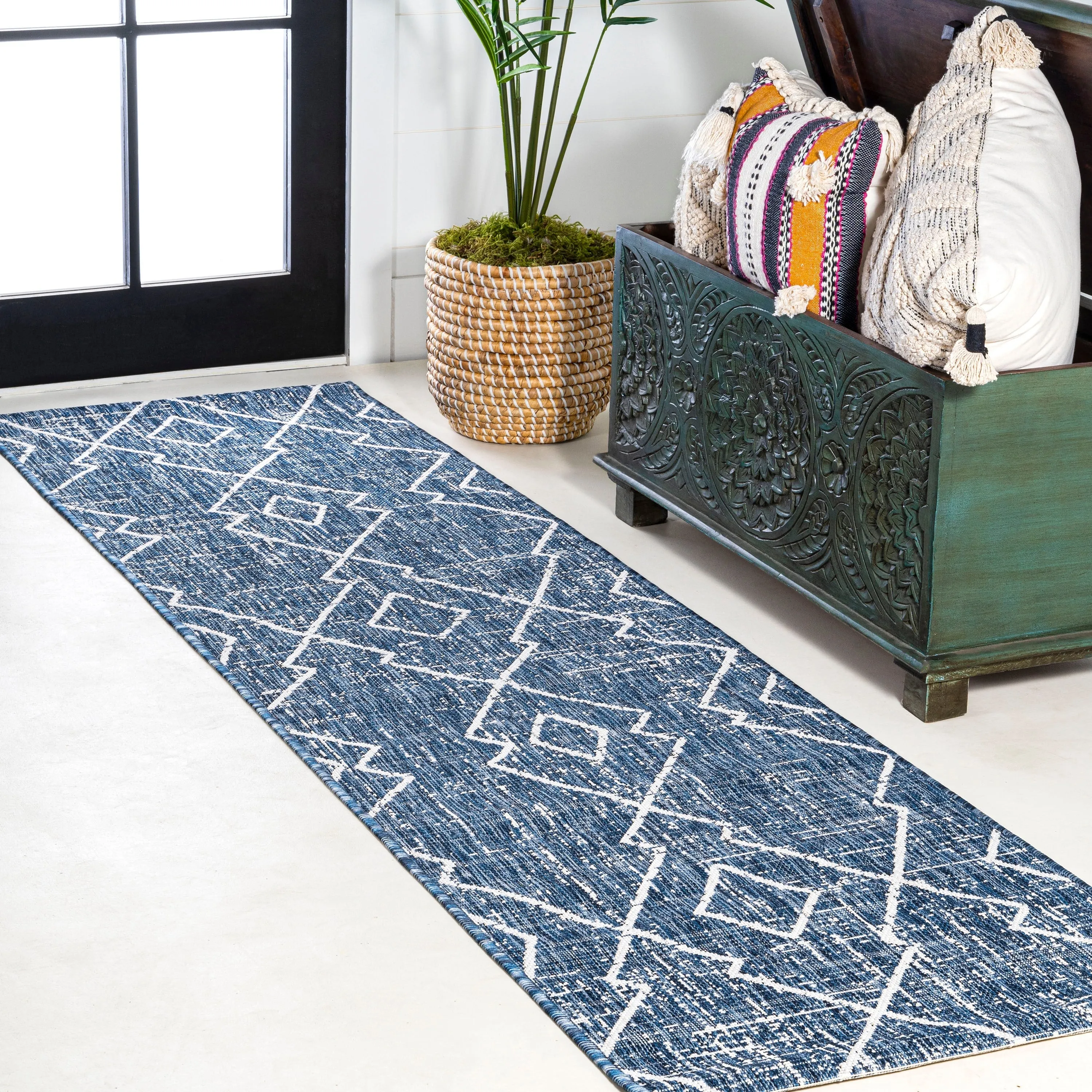 JONATHAN Y Derya Tribal Diamond Trellis Indoor/Outdoor Area Rug