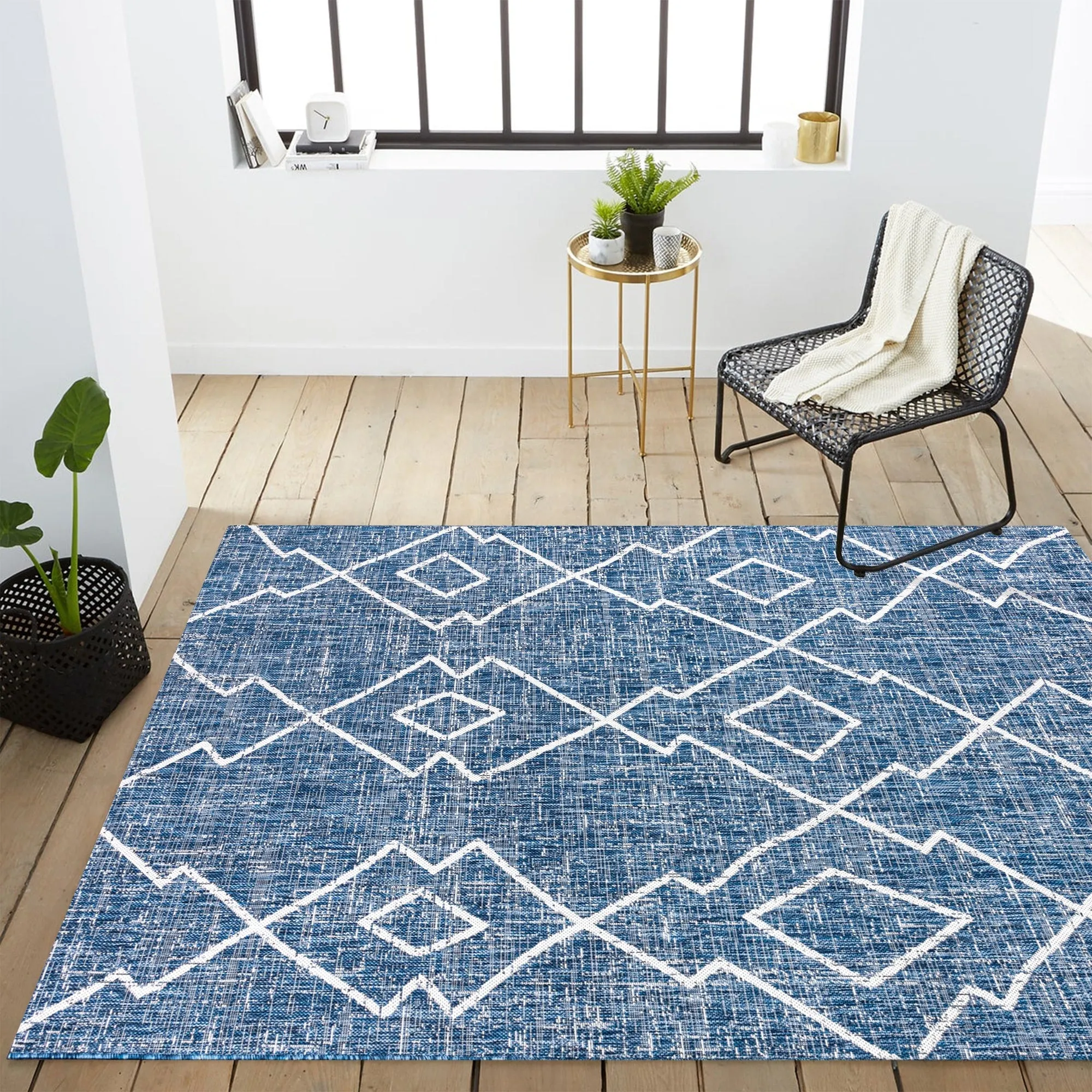 JONATHAN Y Derya Tribal Diamond Trellis Indoor/Outdoor Area Rug