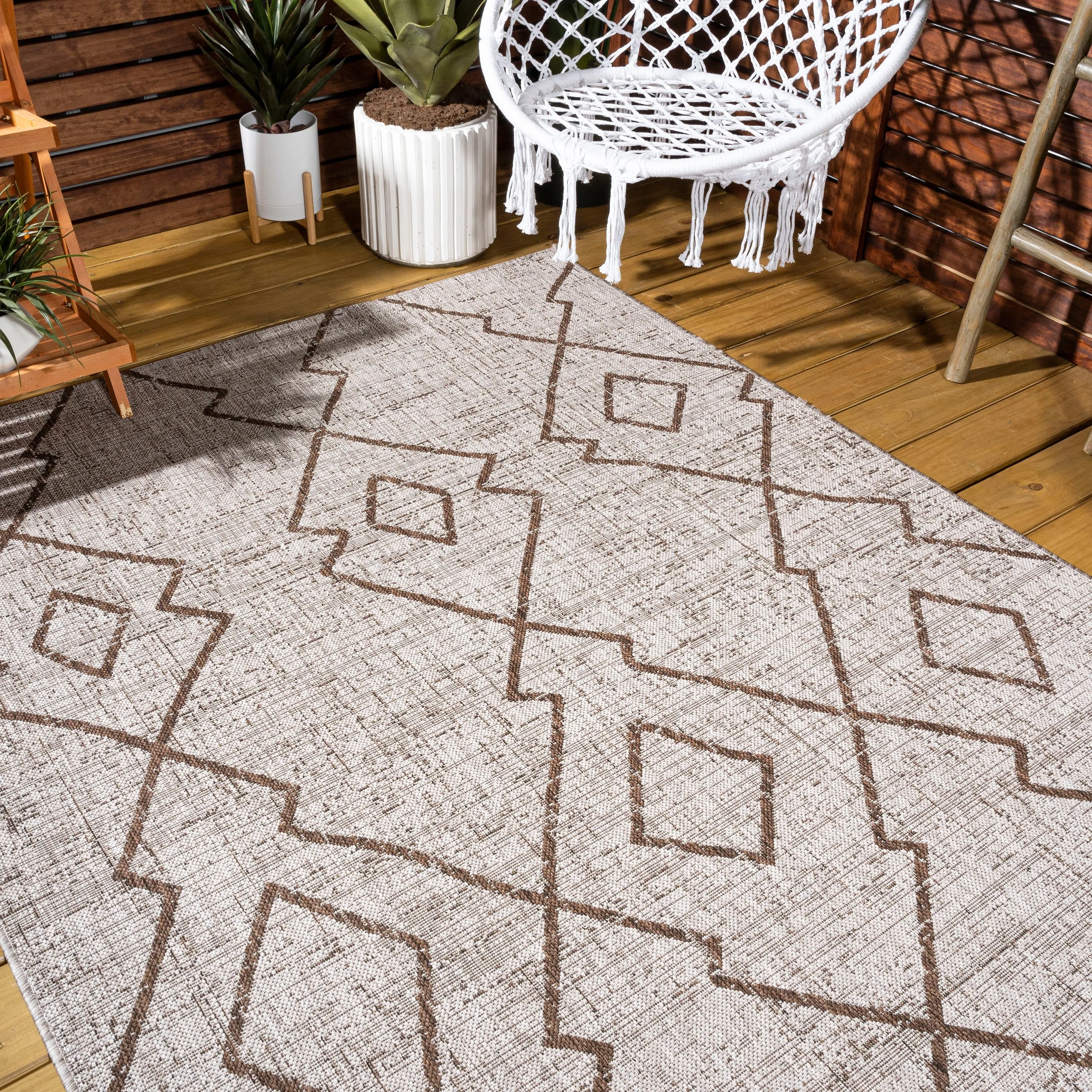 JONATHAN Y Derya Tribal Diamond Trellis Indoor/Outdoor Area Rug