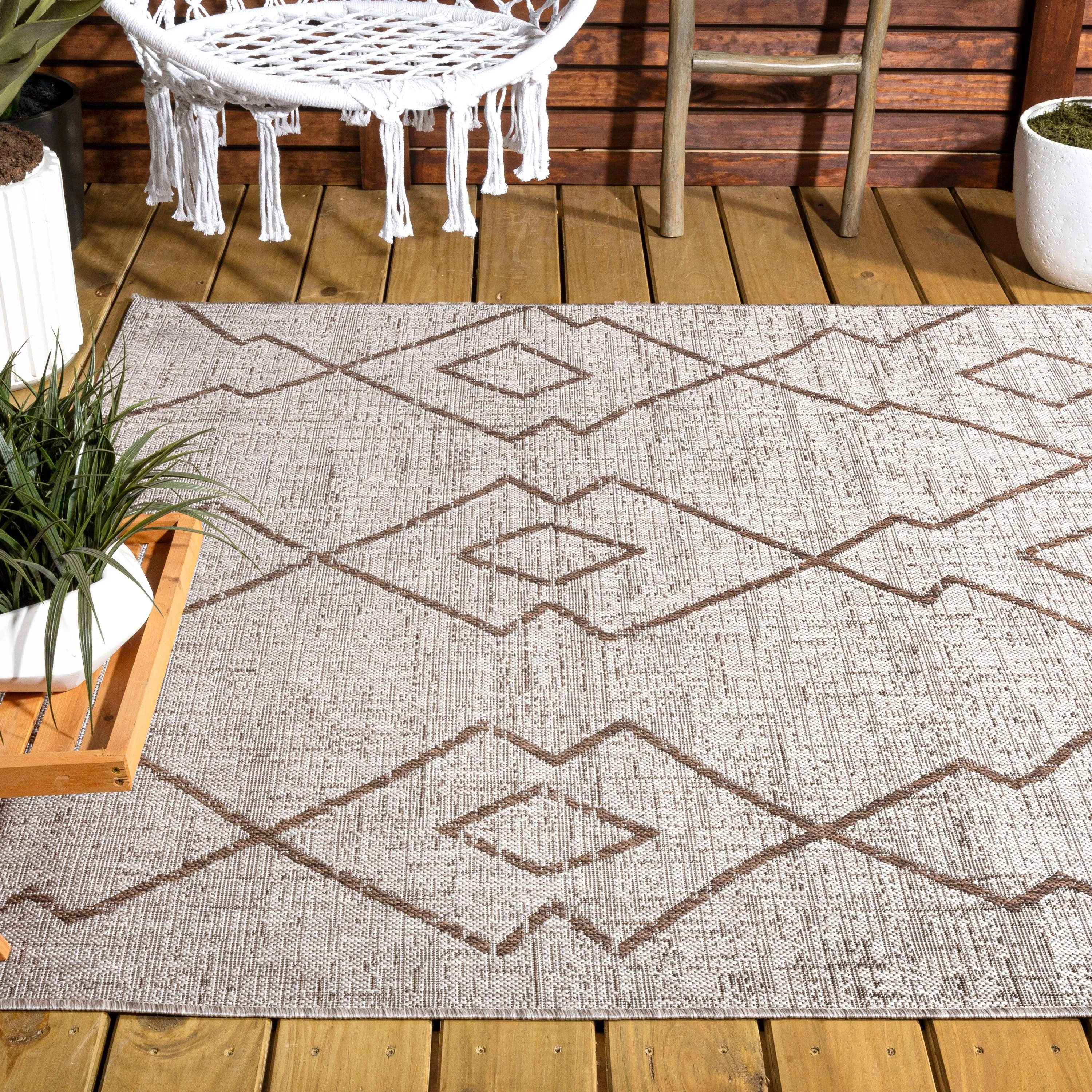 JONATHAN Y Derya Tribal Diamond Trellis Indoor/Outdoor Area Rug