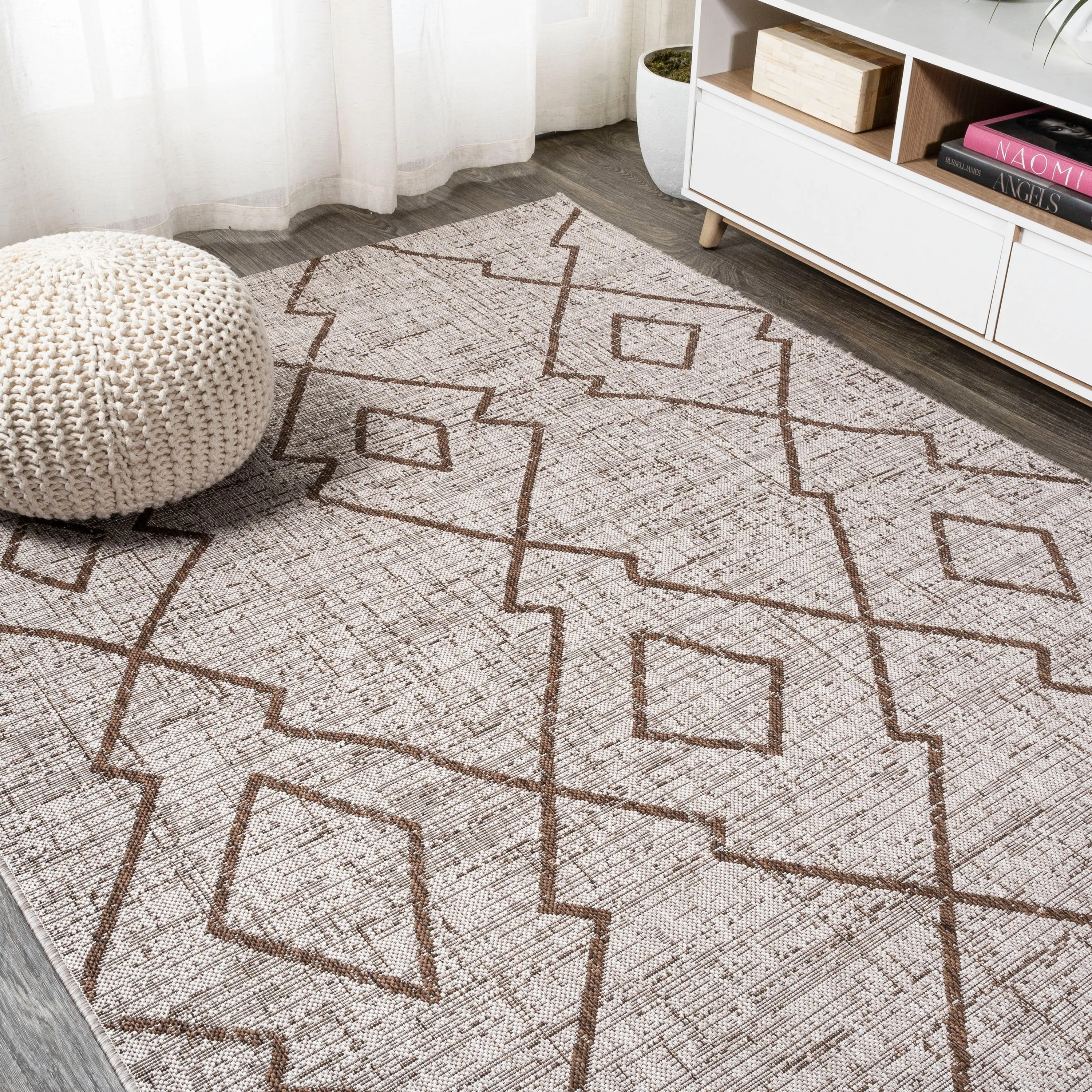 JONATHAN Y Derya Tribal Diamond Trellis Indoor/Outdoor Area Rug