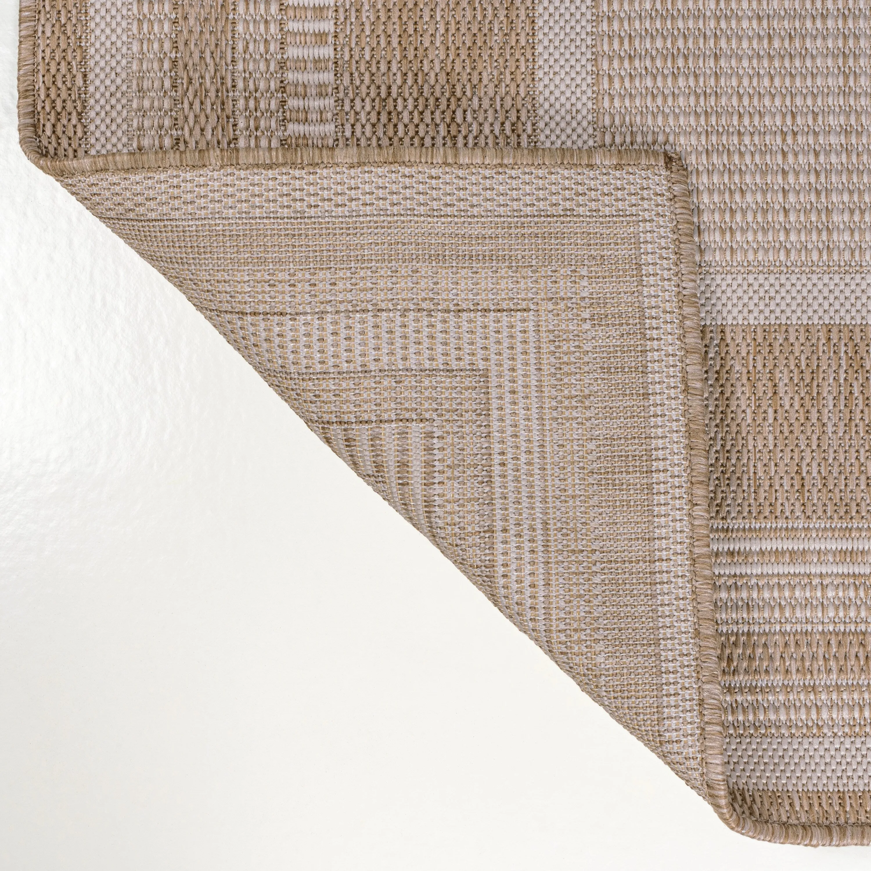 JONATHAN Y Dover Classic Casual Border Stripe Beige/Cream Indoor/Outdoor Area Rug