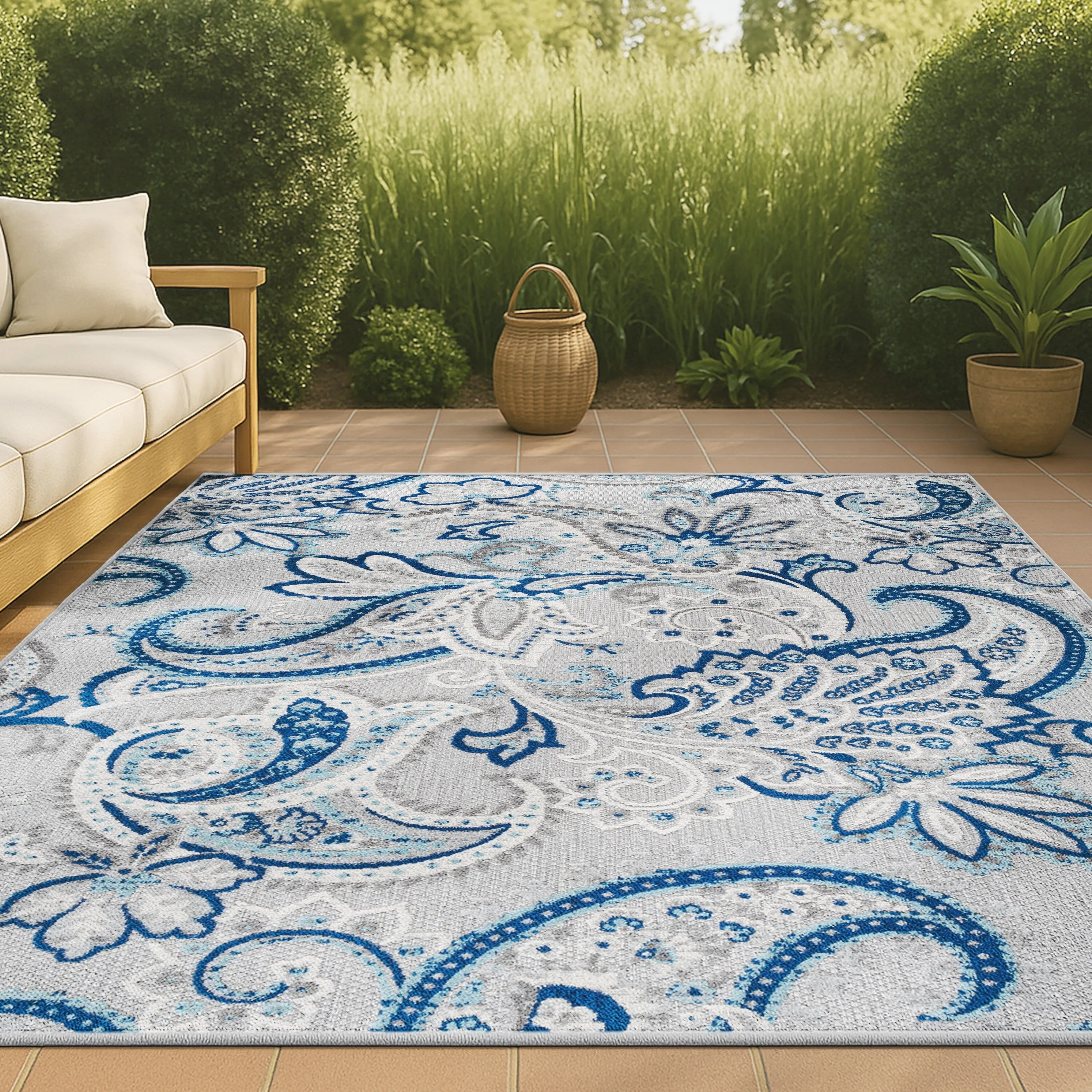 JONATHAN Y Lucena Paisley High-Low Indoor/Outdoor Area Rug