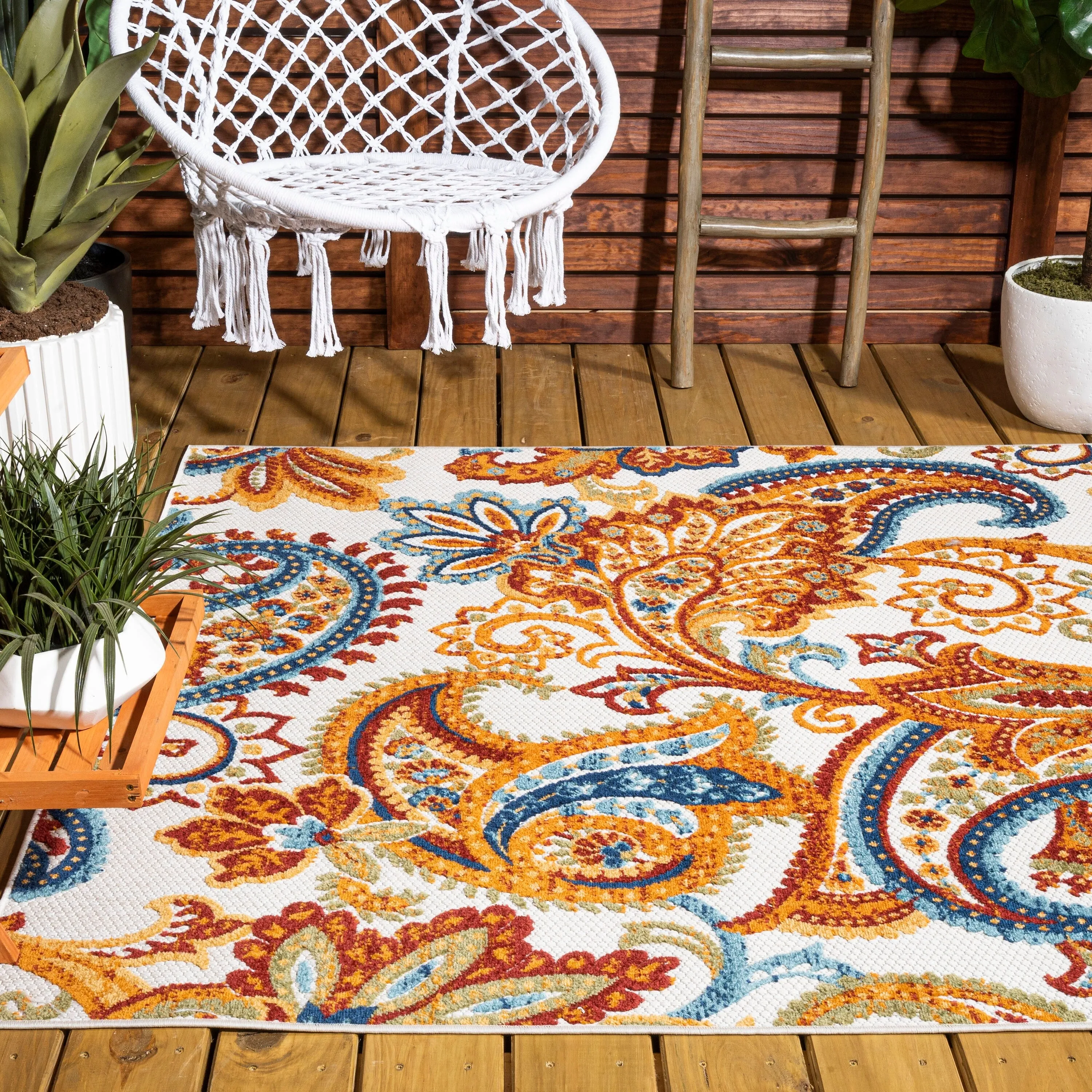 JONATHAN Y Lucena Paisley High-Low Indoor/Outdoor Area Rug