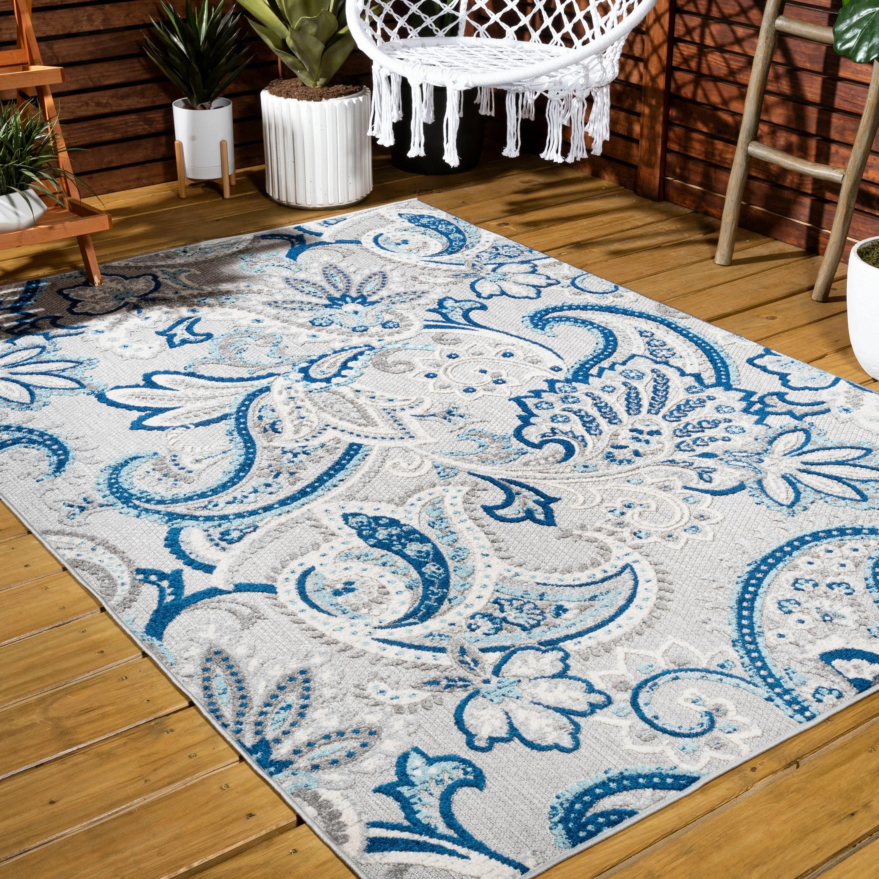 JONATHAN Y Lucena Paisley High-Low Indoor/Outdoor Area Rug