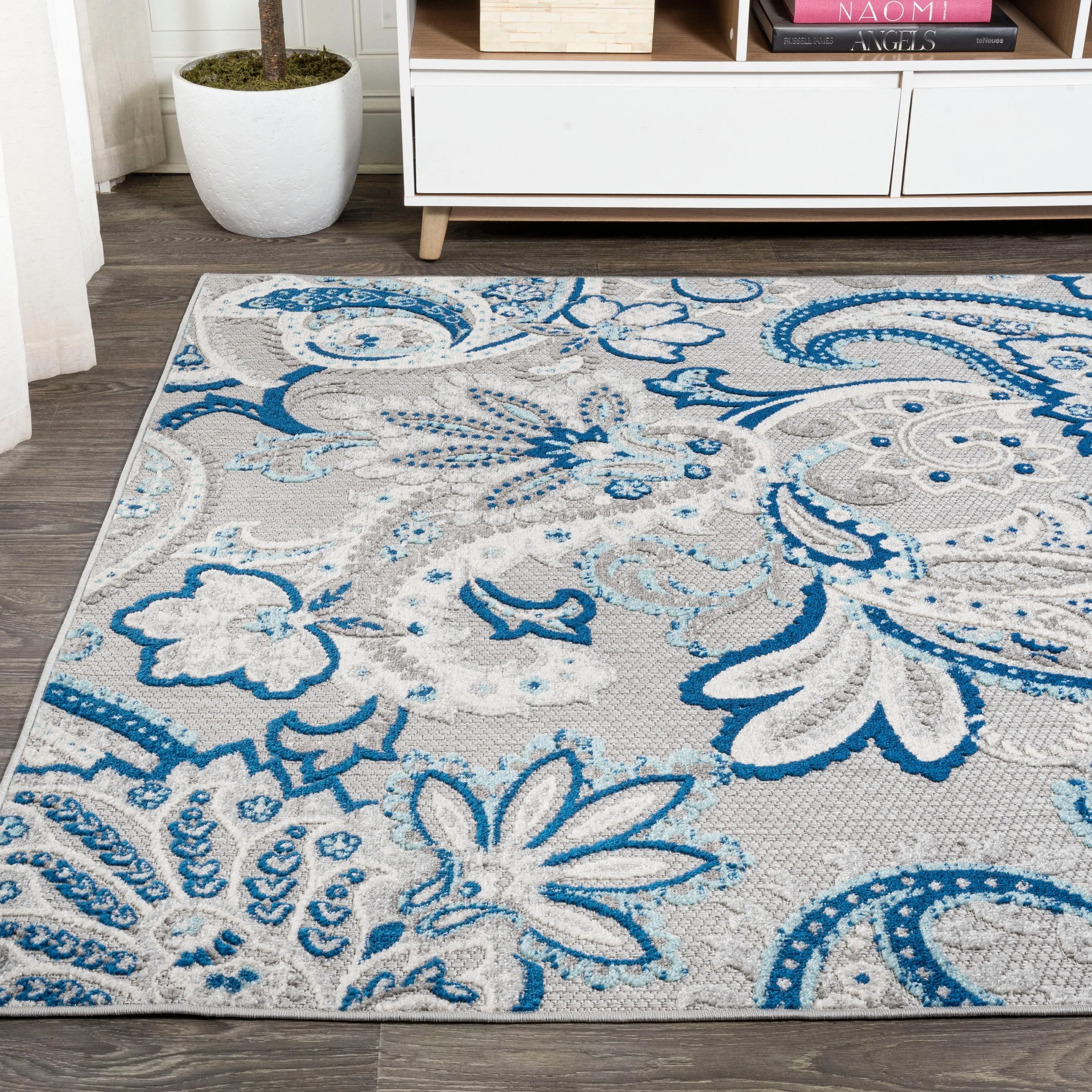 JONATHAN Y Lucena Paisley High-Low Indoor/Outdoor Area Rug