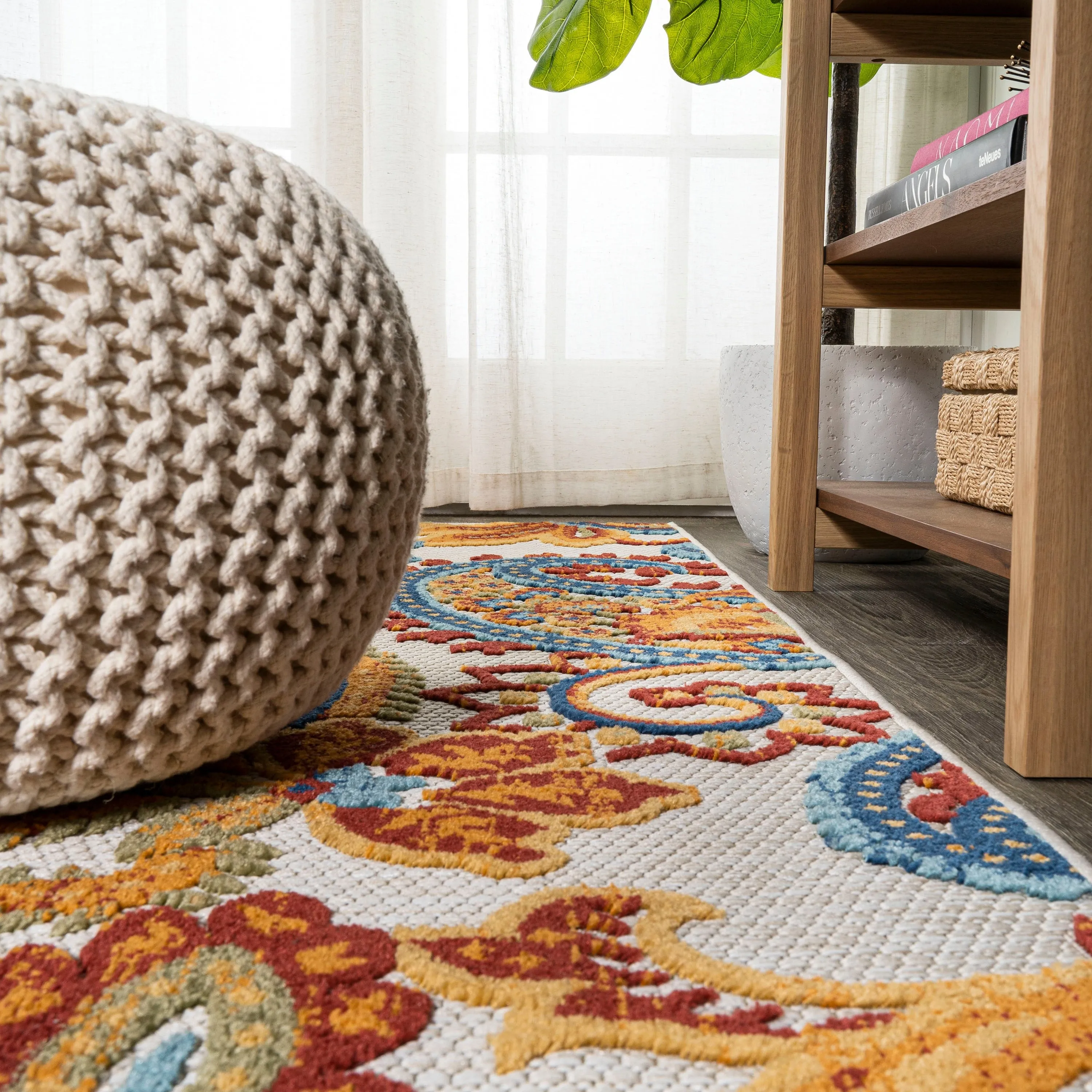 JONATHAN Y Lucena Paisley High-Low Indoor/Outdoor Area Rug